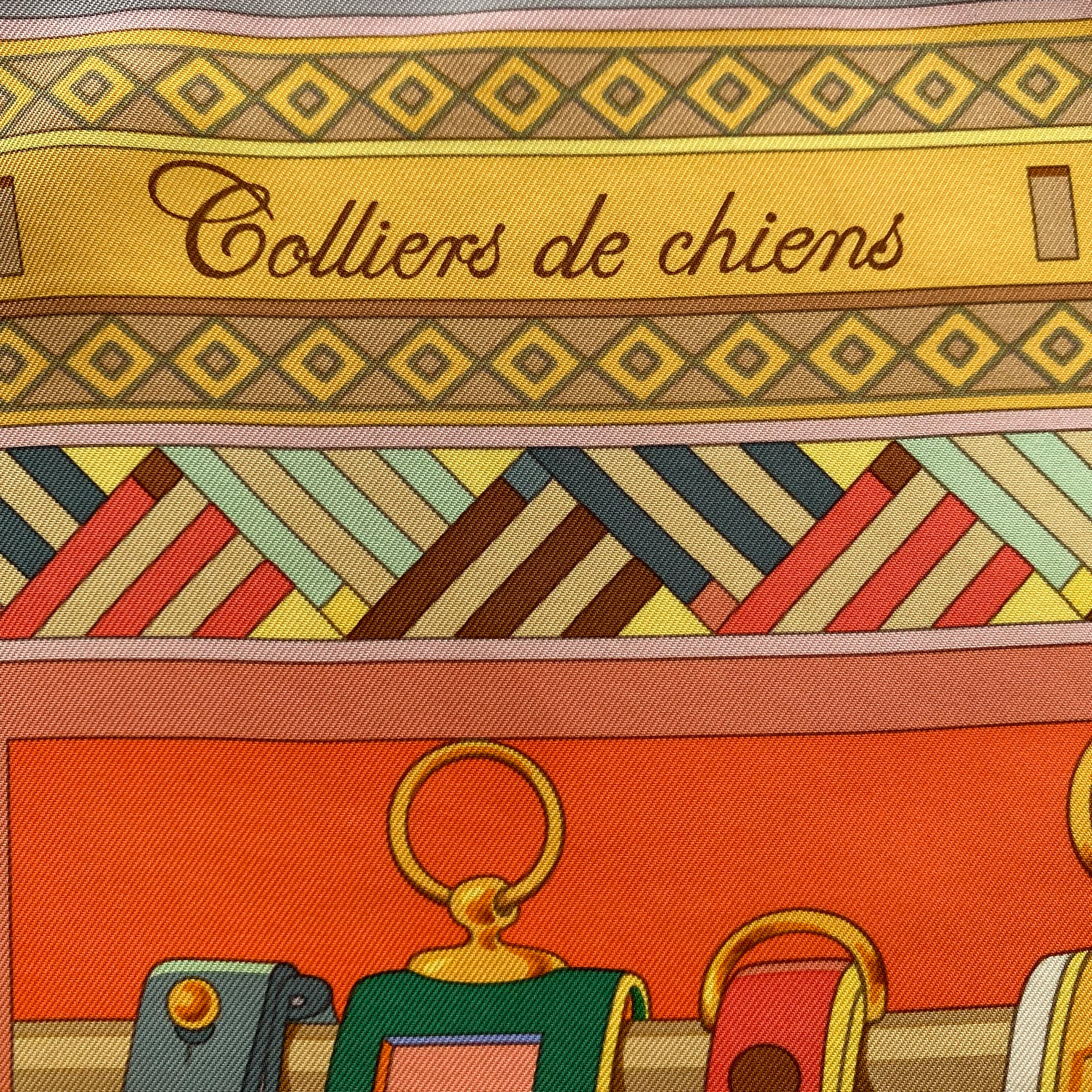 Boxed Hermès Colliers de Chiens Silk Scarf
