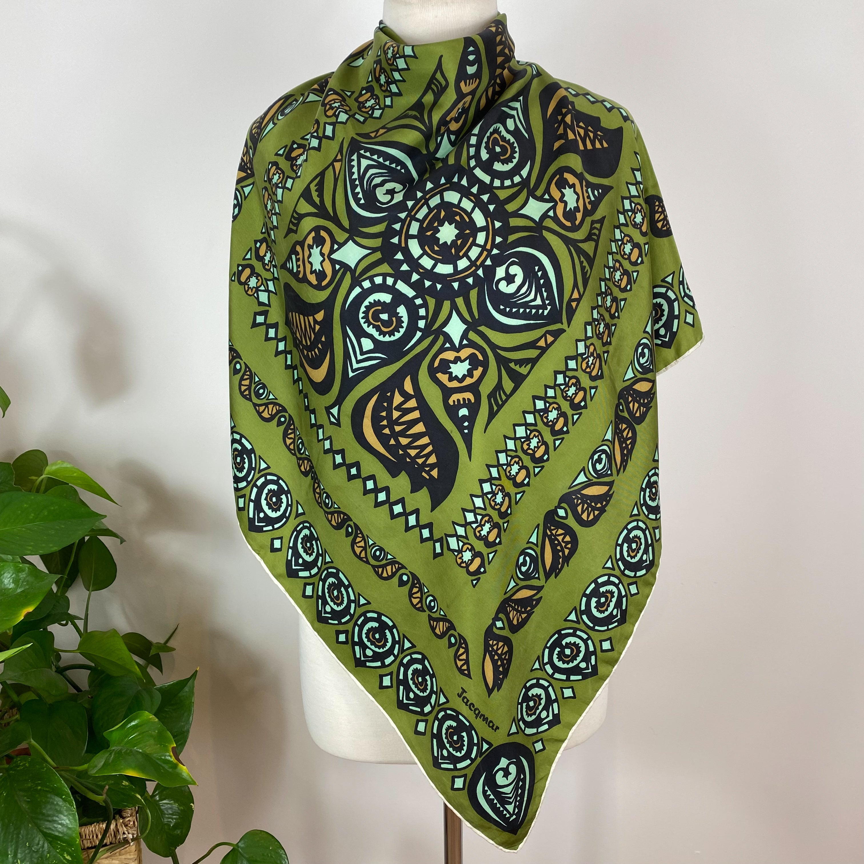 1970s Jacqmar Vintage Silk Scarf
