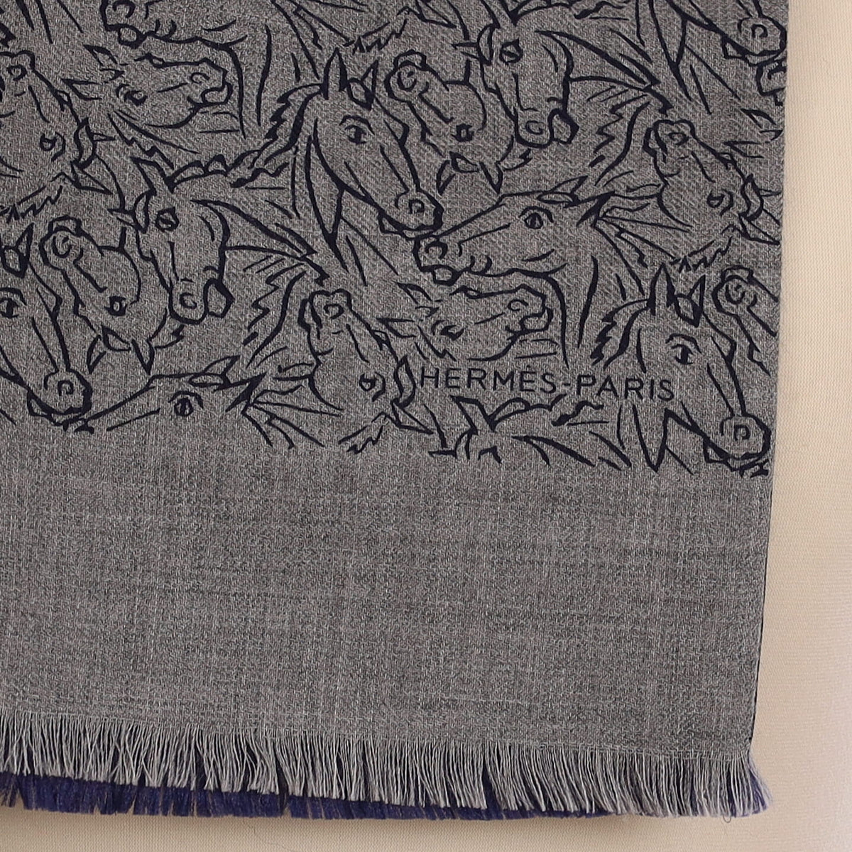 Pristine Boxed Hermès Whispering Horses Cashmere Blend Scarf