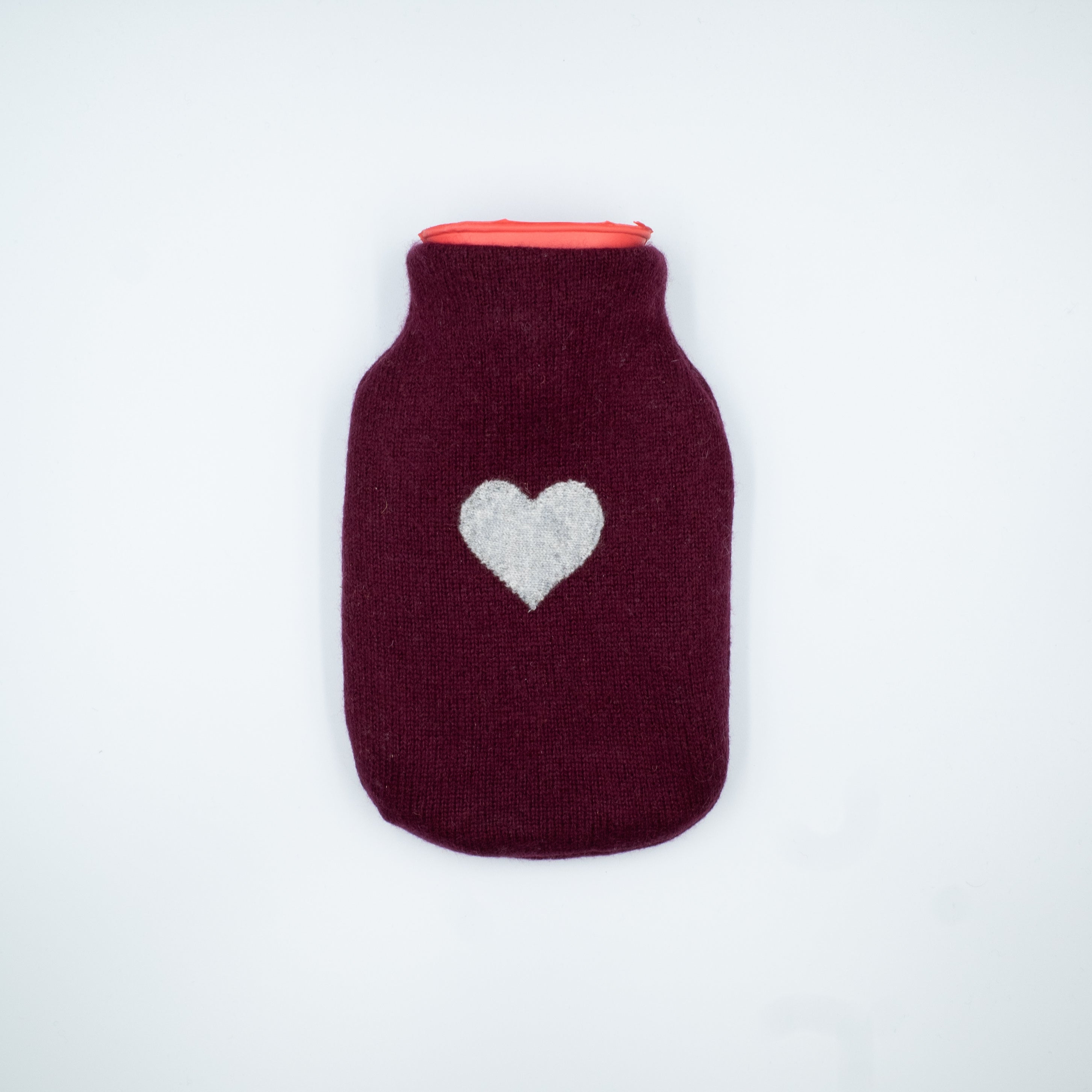 Burgundy Red Cashmere Small Hot Water Bottle