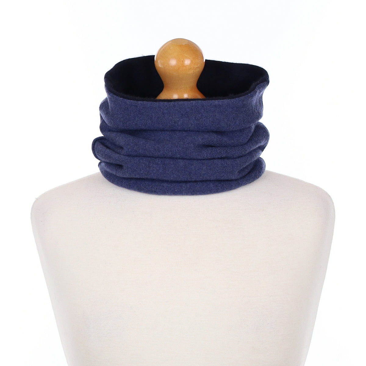 Men’s Navy and Dark Denim Blue Luxury Double Layered Snood