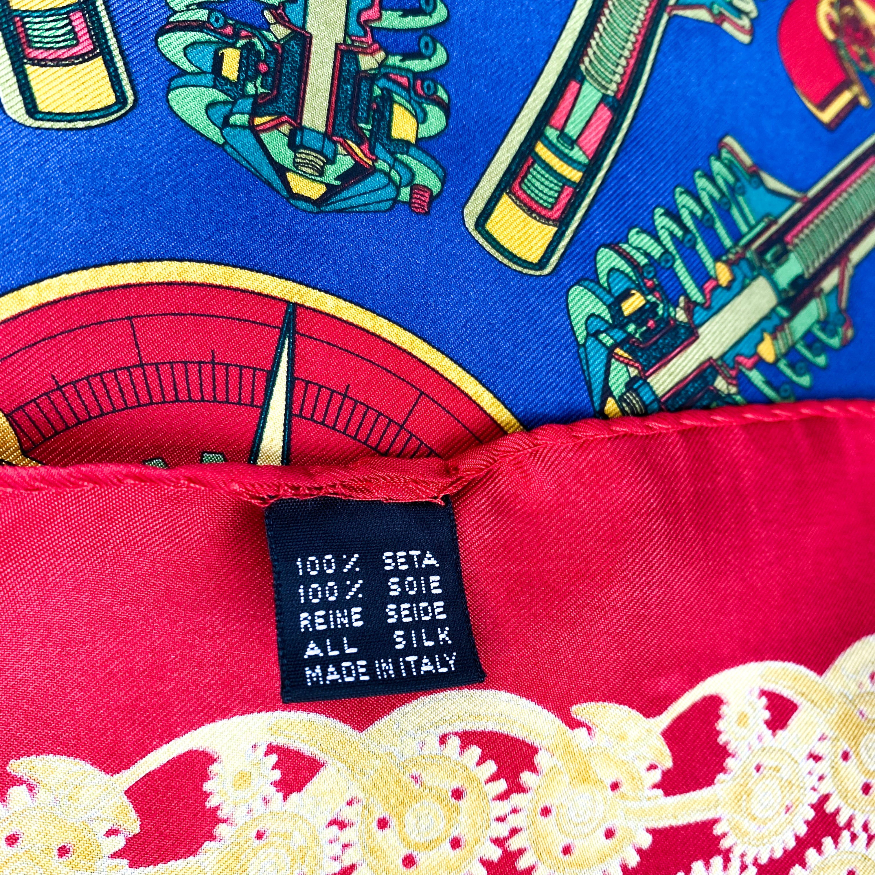 Mechanical Theme Italian Silk Scarf