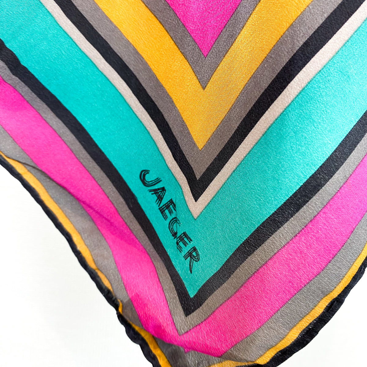 Jaeger Striped Vintage Silk Scarf