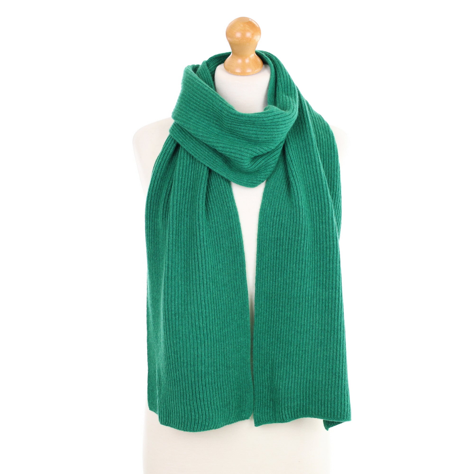 Brand New Scottish Shamrock Green Rib Cashmere Scarf