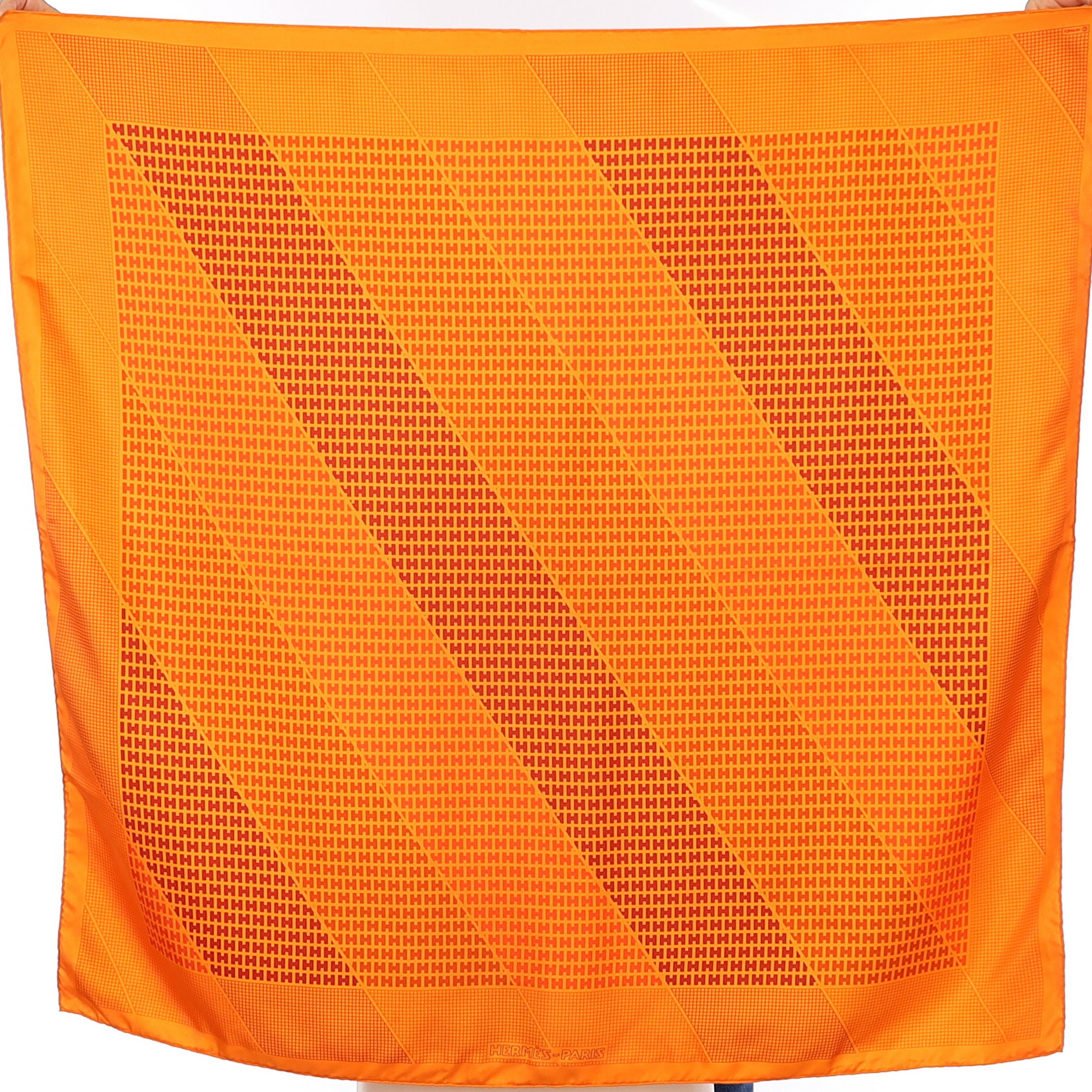 Hermès H En Bias Silk Scarf Quite Rare
