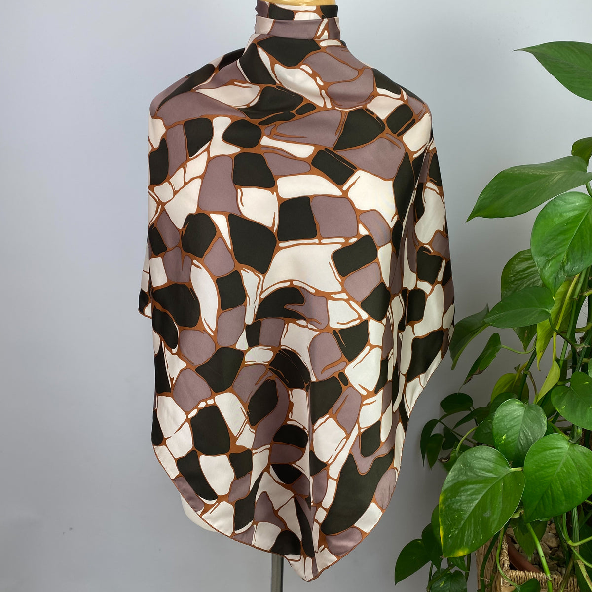 1970s Richard Allan Abstract Vintage Silk Scarf