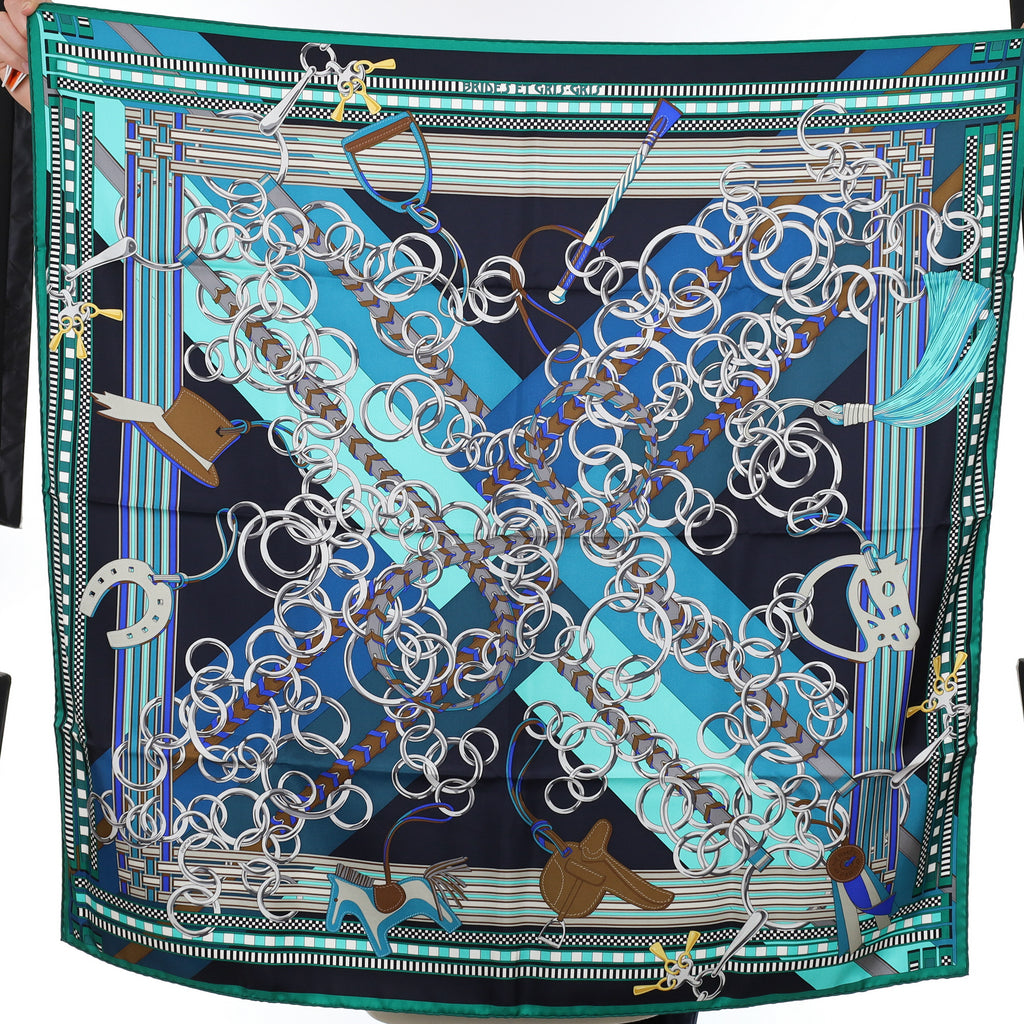 Brand New Boxed Hermès Brides Et Gris-Gris Silk Scarf Quite Rare
