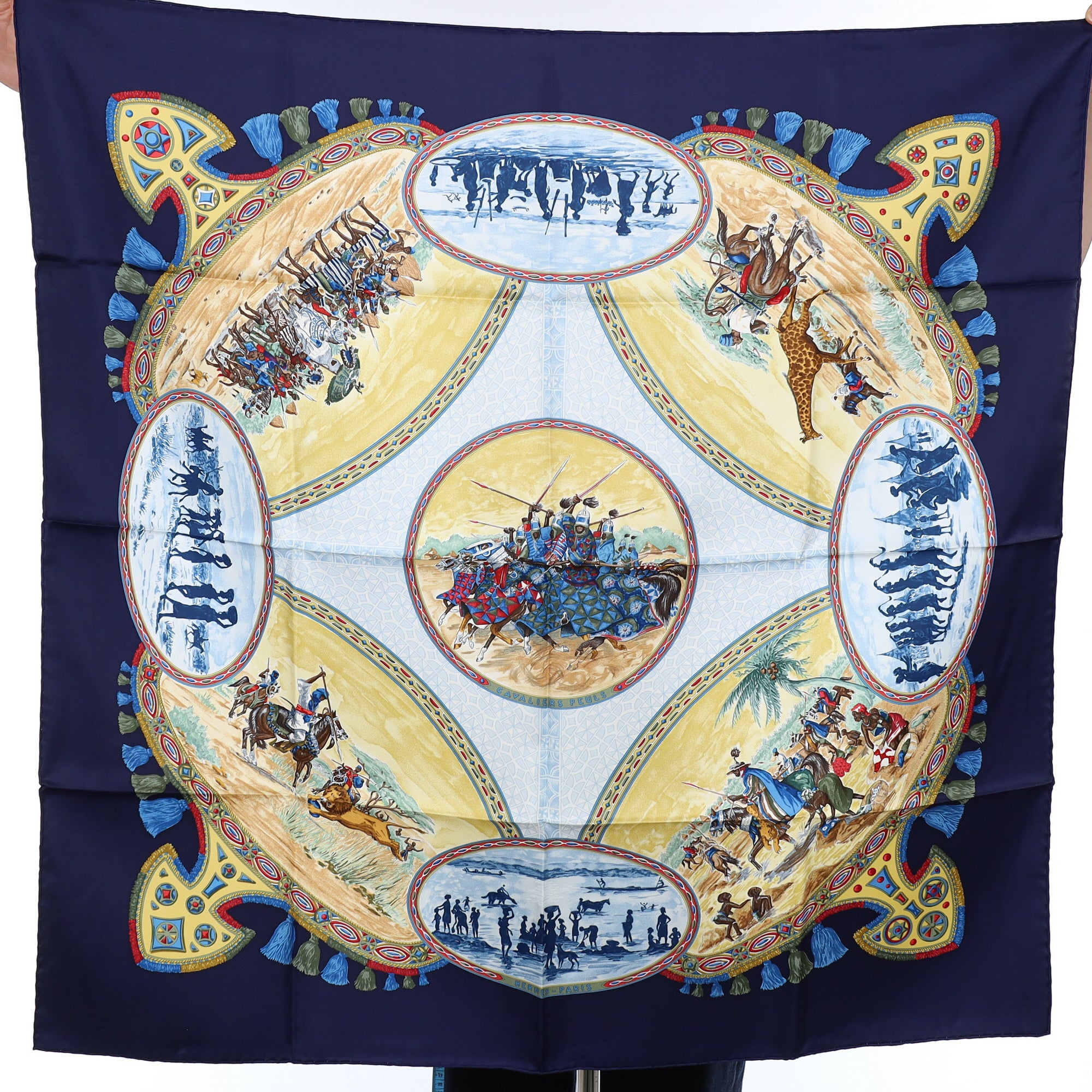 Brand New Boxed Hermès Cavaliers Peuls Silk Scarf