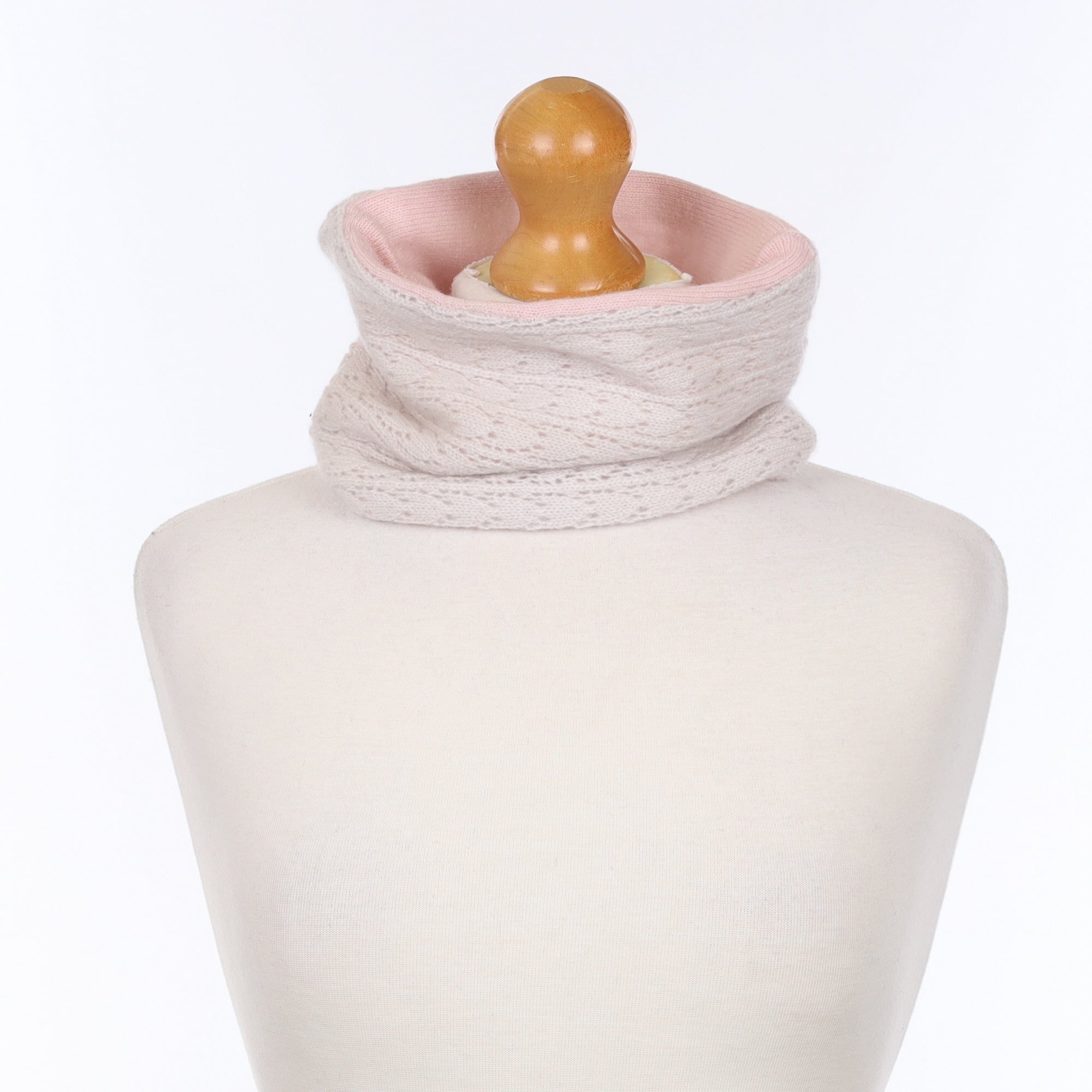 Ivory Lace and Shell Pink Neck Warmer