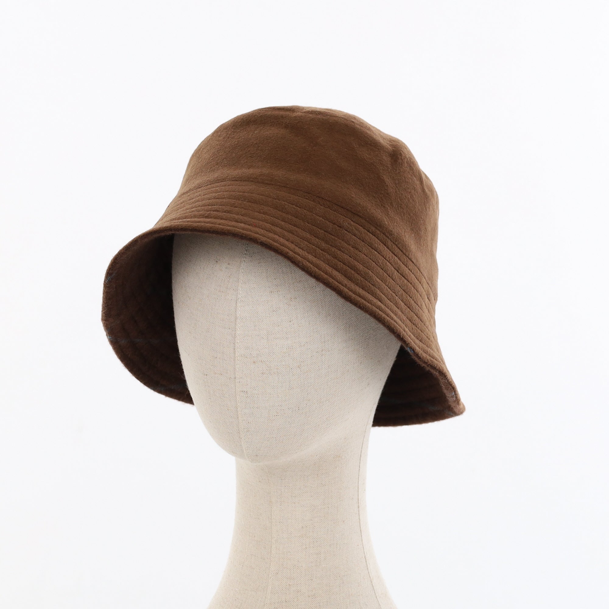 Unisex Chocolate Striped Reversible Cashmere Bucket Hat Men’s - M Women’s - L