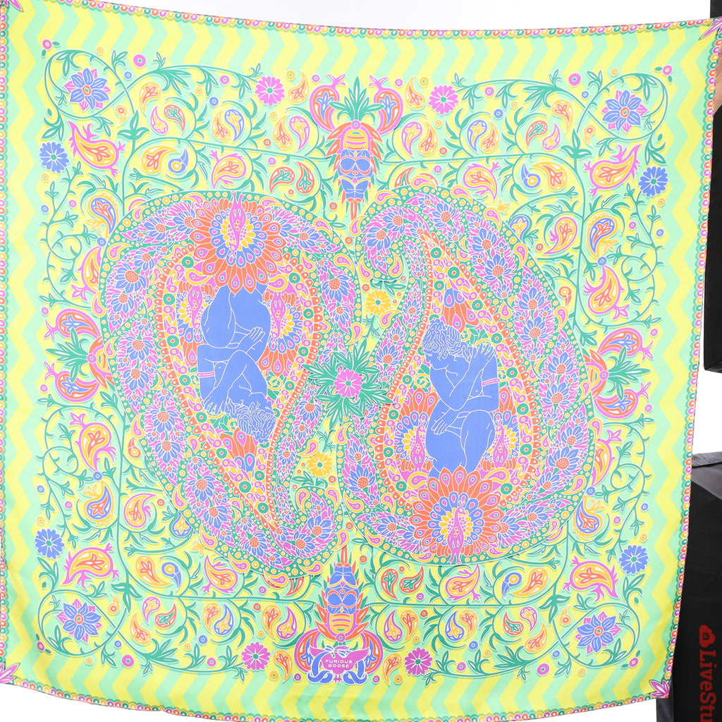 Brand New Furious Goose Green Paisley Silk Scarf