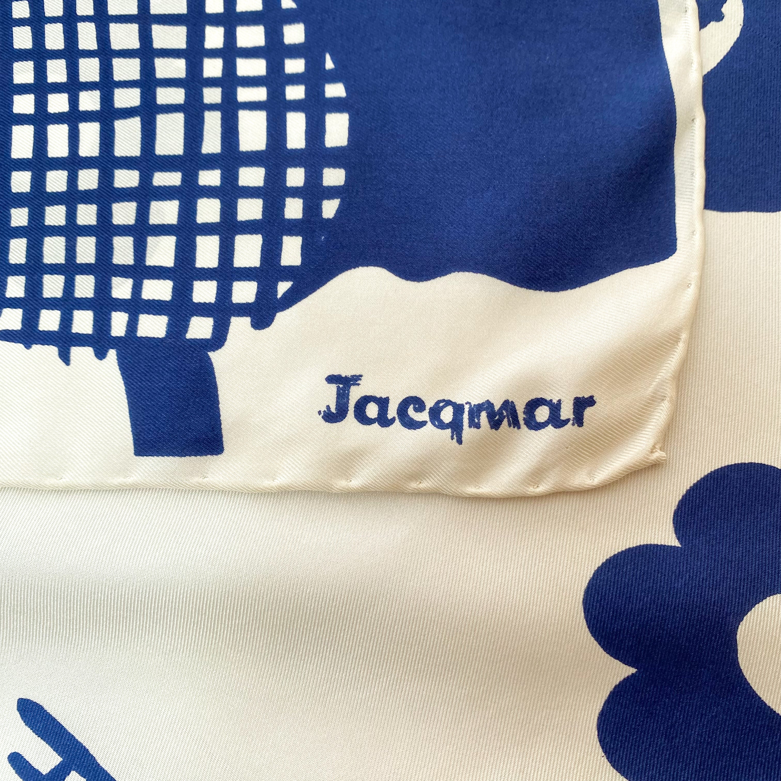 1960s Floral Jacqmar Vintage Silk Scarf