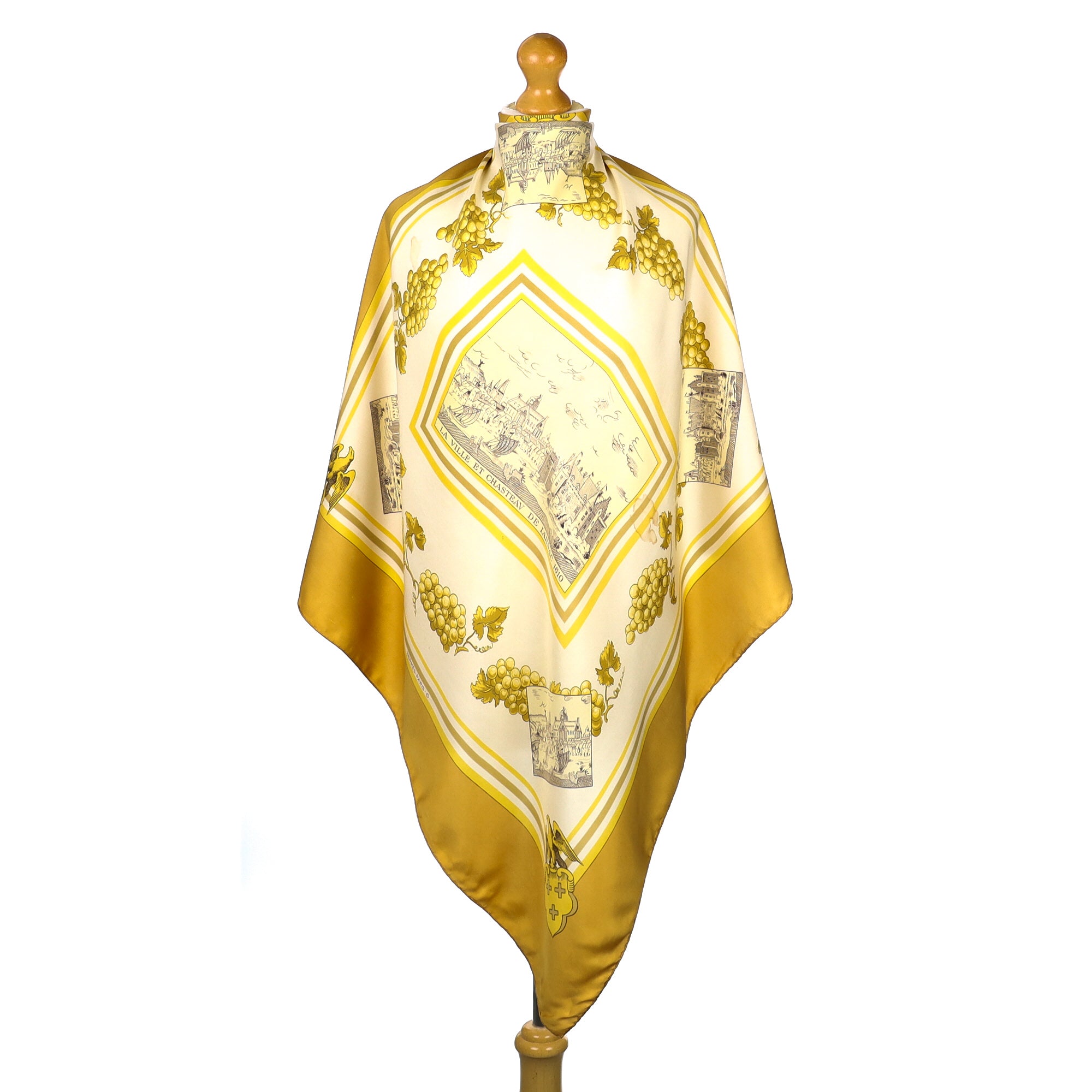 Hermès La Ville et Chasteav de Iarnac 1610 Silk Scarf Rare