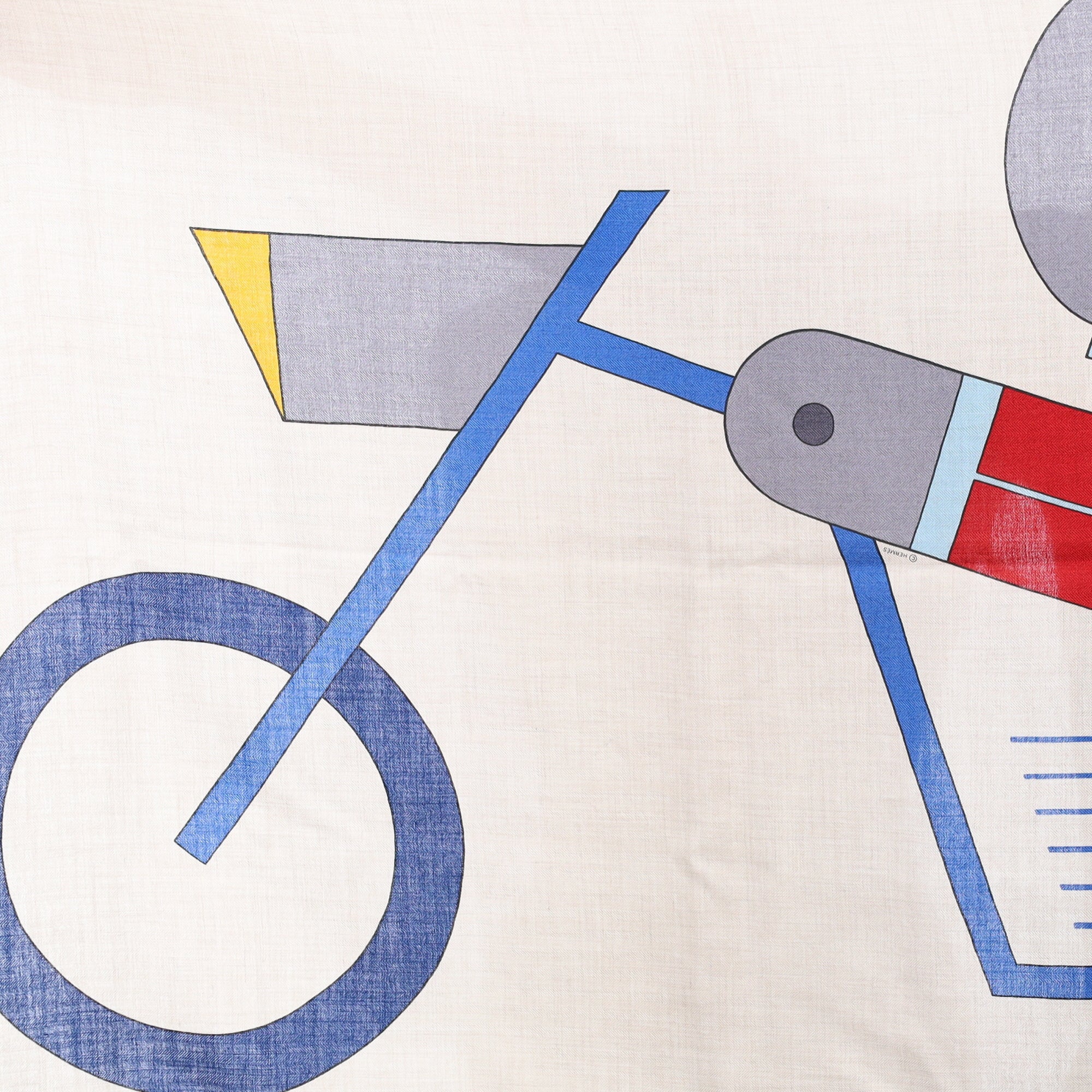 Brand New Boxed Hermès Cycling Silk & Cashmere Stole
