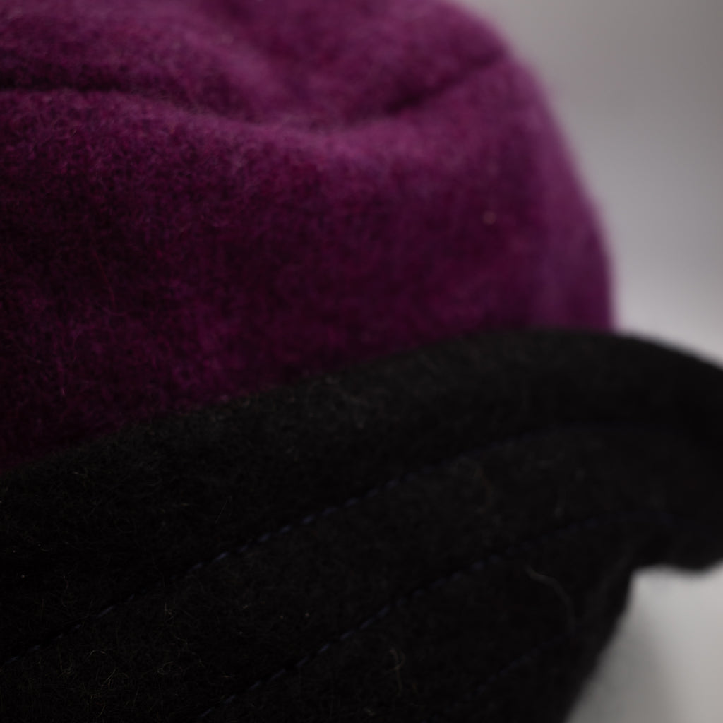 Grape Purple Reversible Cashmere Bucket Hat Medium