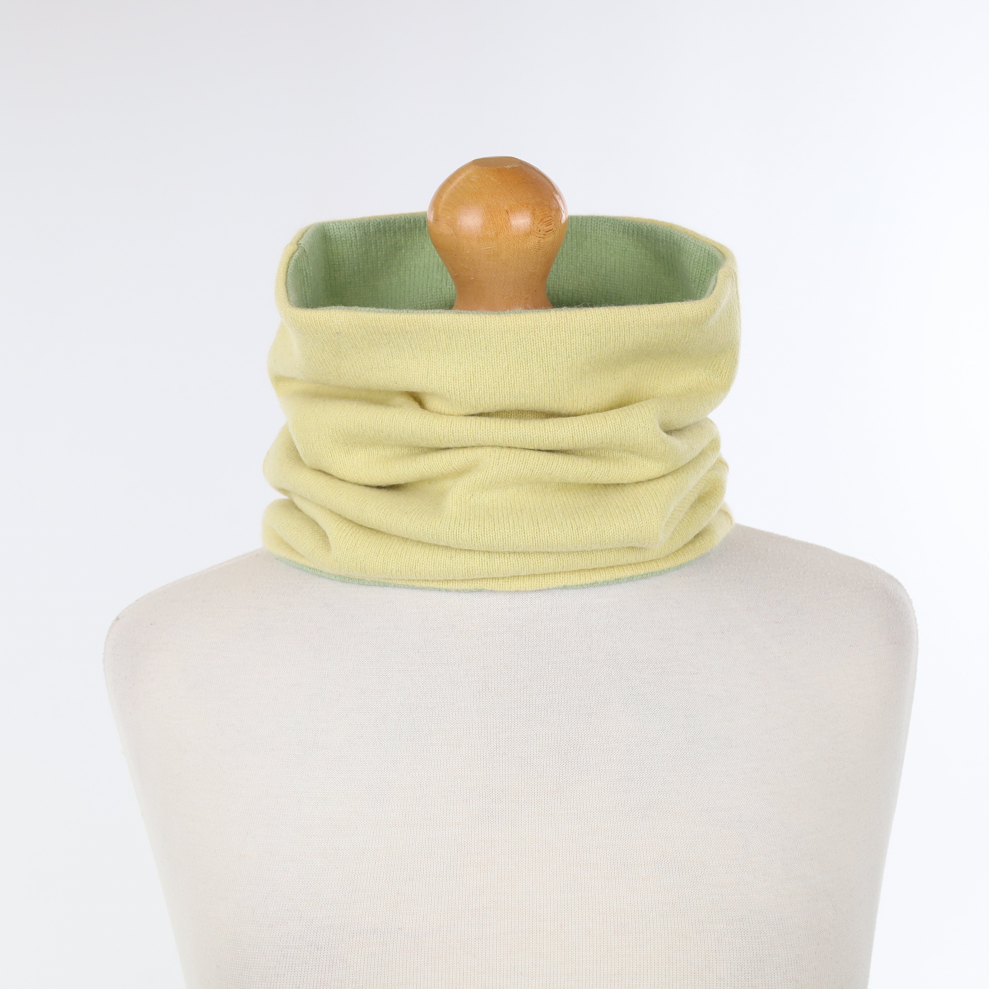 Yellow and Sage Green Luxury Double Layered Snood