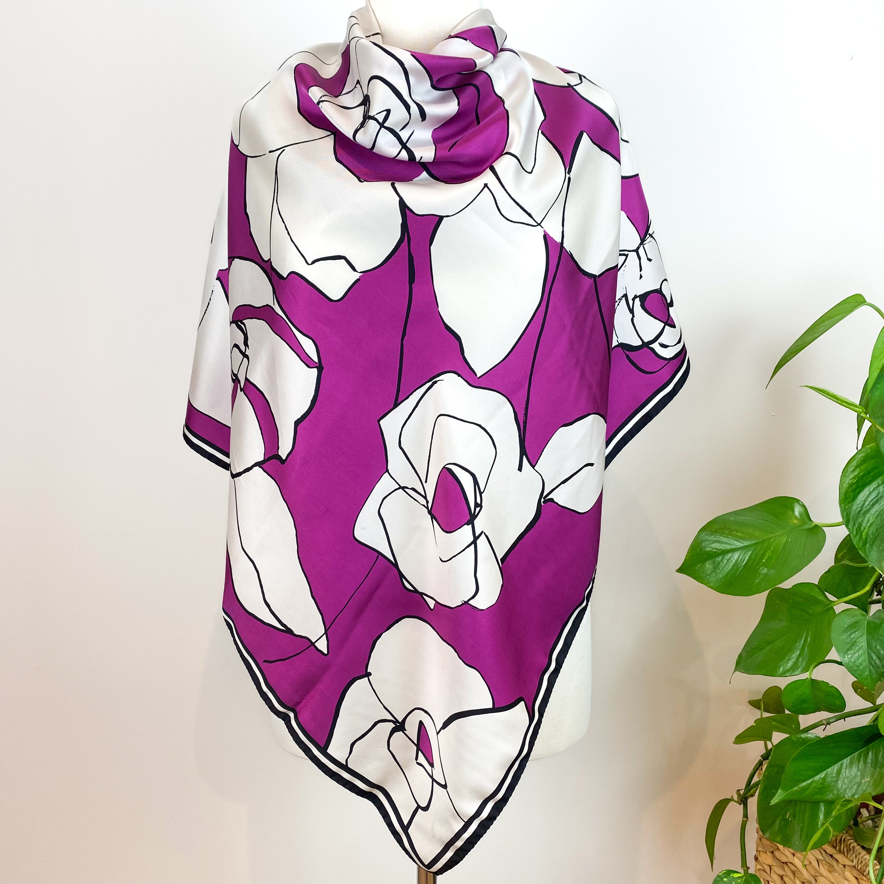 Immaculate DKNY Floral Italian Silk Scarf