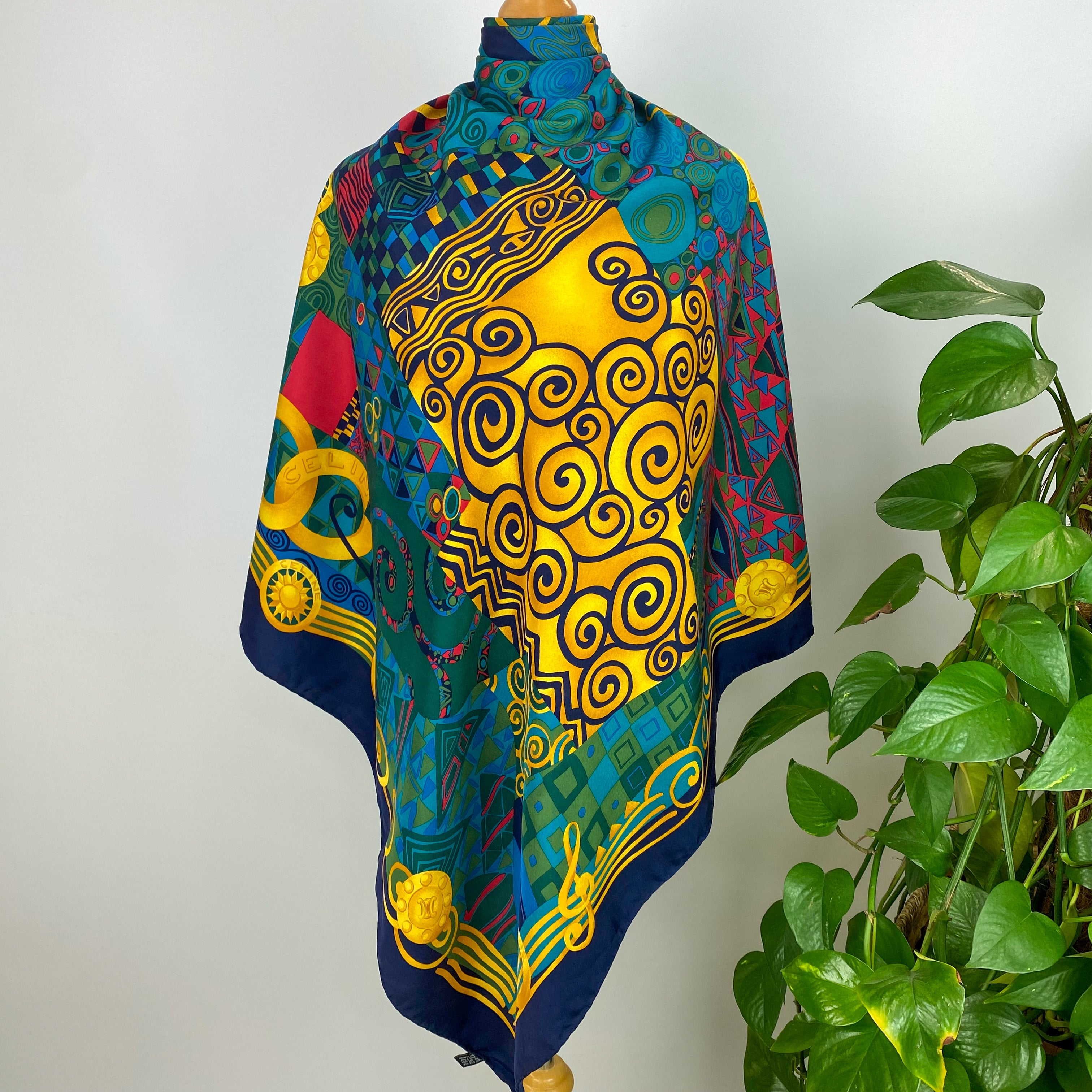 Celine Colourful Abstract Designer Silk Scarf