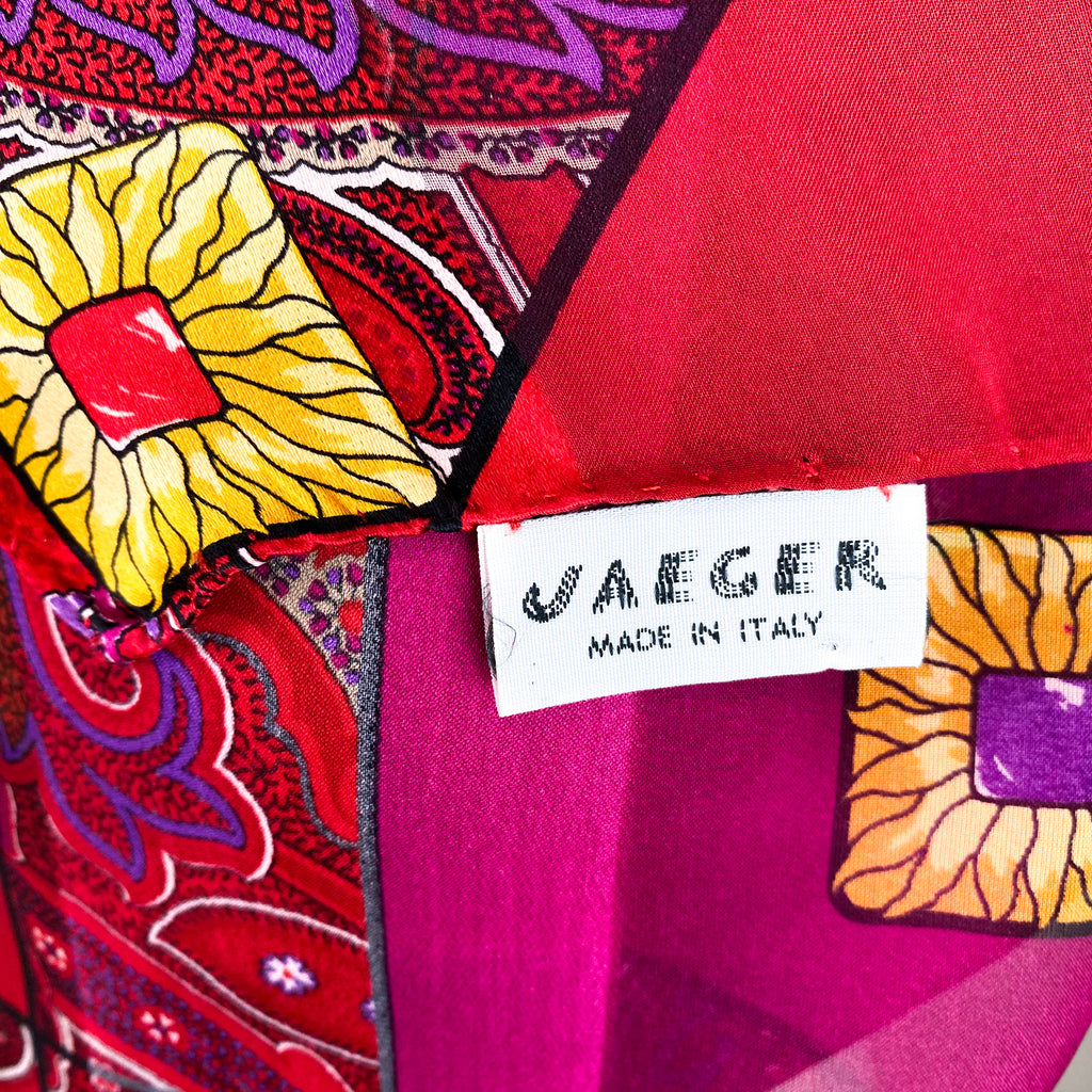 Bright Coloured Jaeger Chiffon Silk Scarf