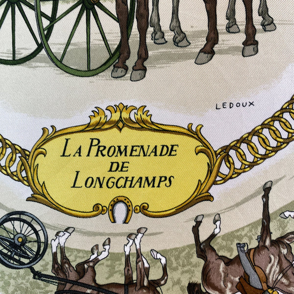 Boxed Hermes La Promenade De Longchamps Silk Scarf