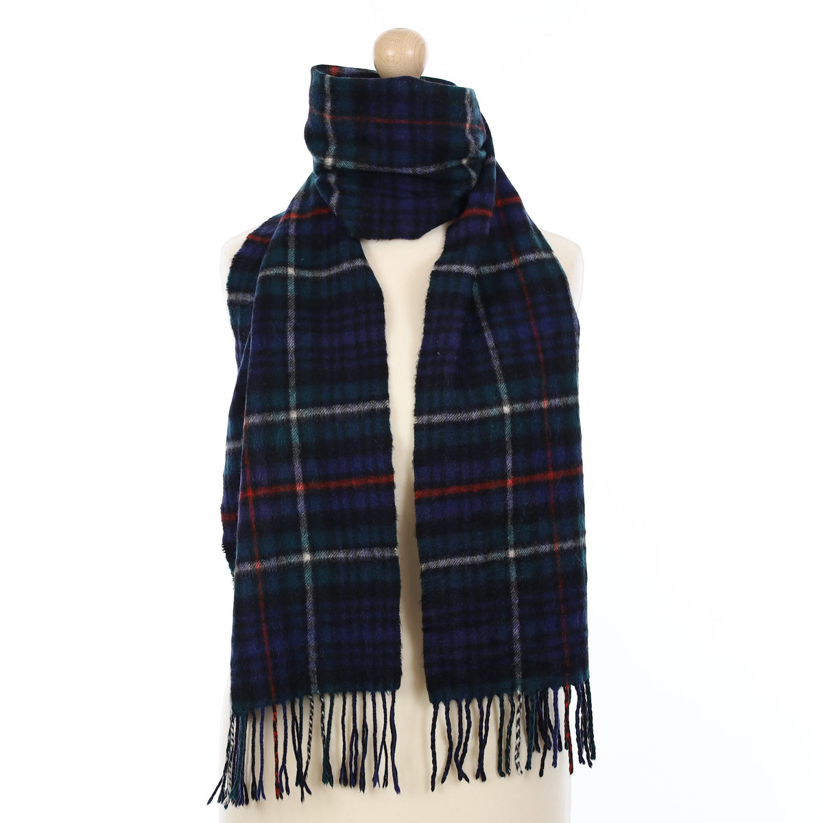Scottish Navy Plaid Cashmere Woven Scarf