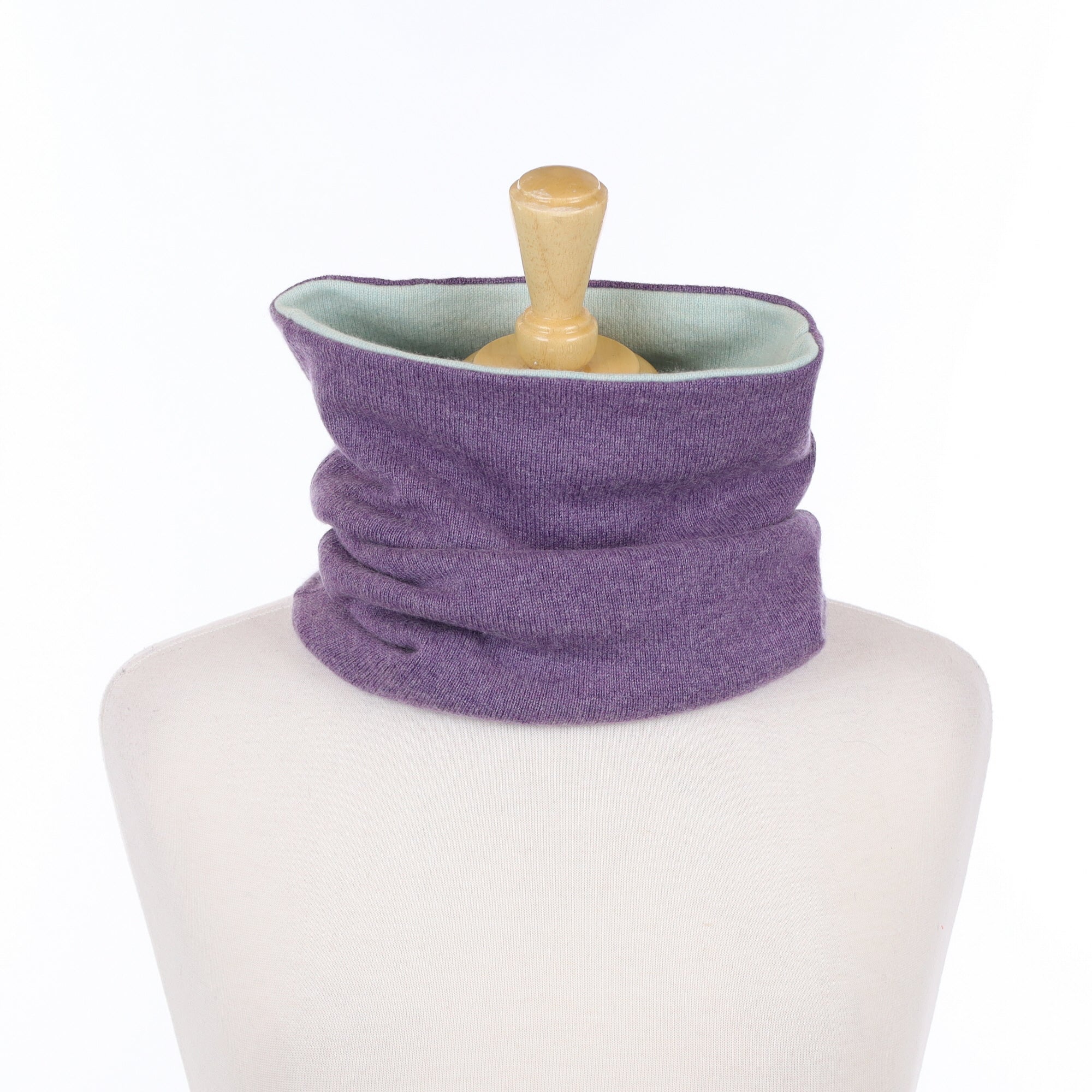Mauve and Mint Blue Luxury Double Layered Snood