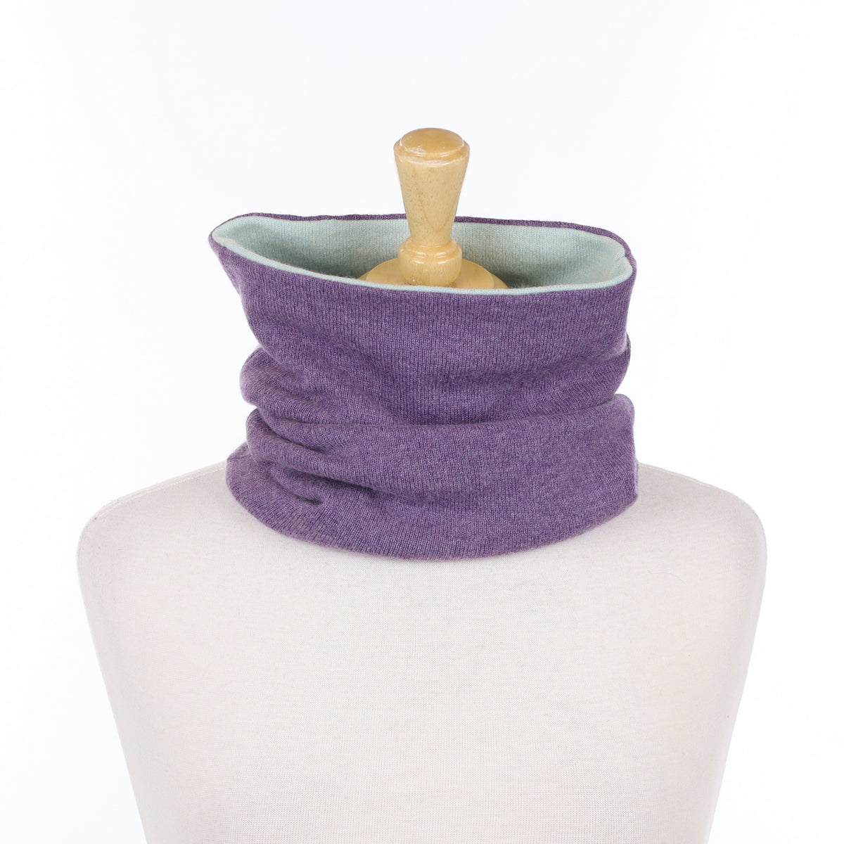 Mauve and Mint Blue Luxury Double Layered Snood