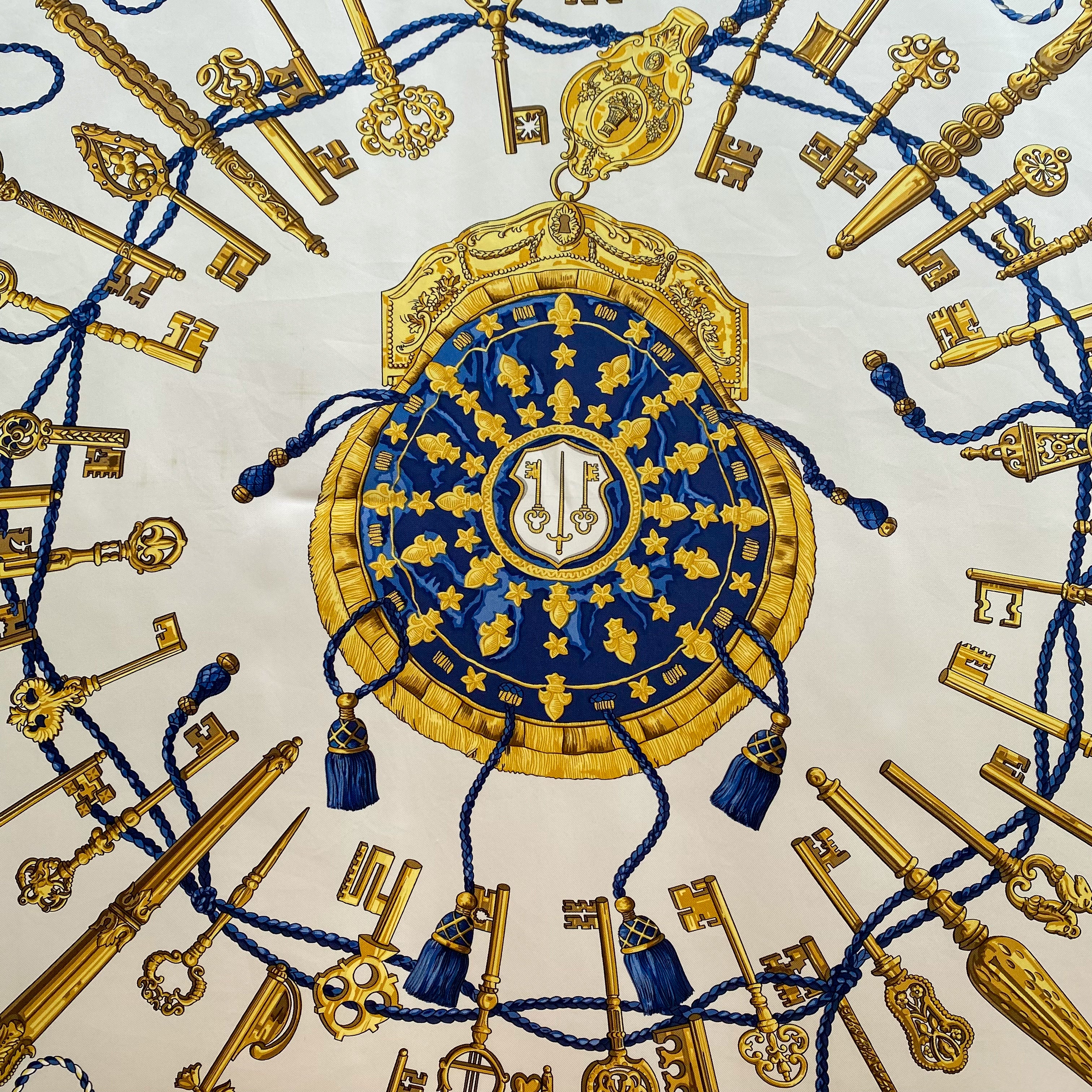 Hermès Les Clefs Vintage Silk Scarf