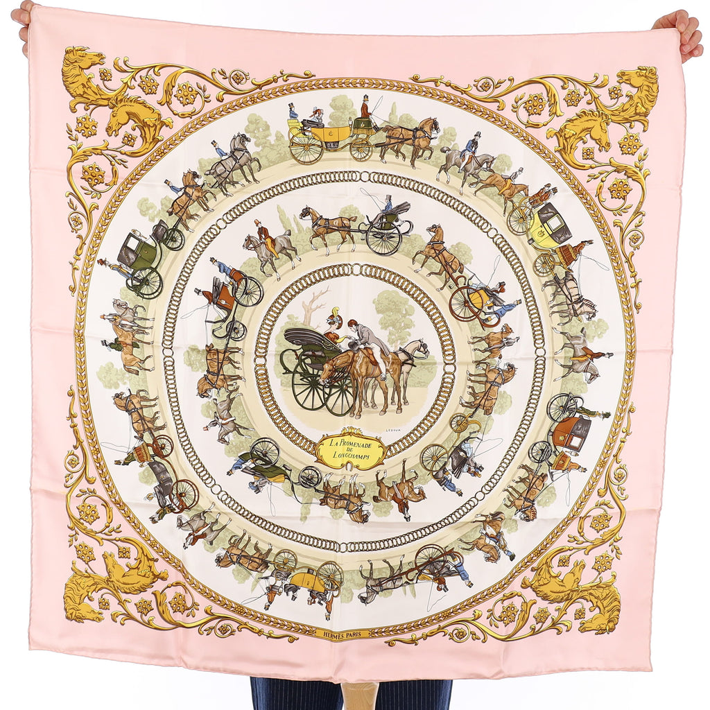 Pristine Hermès La Promenade De Longchamps Silk Scarf