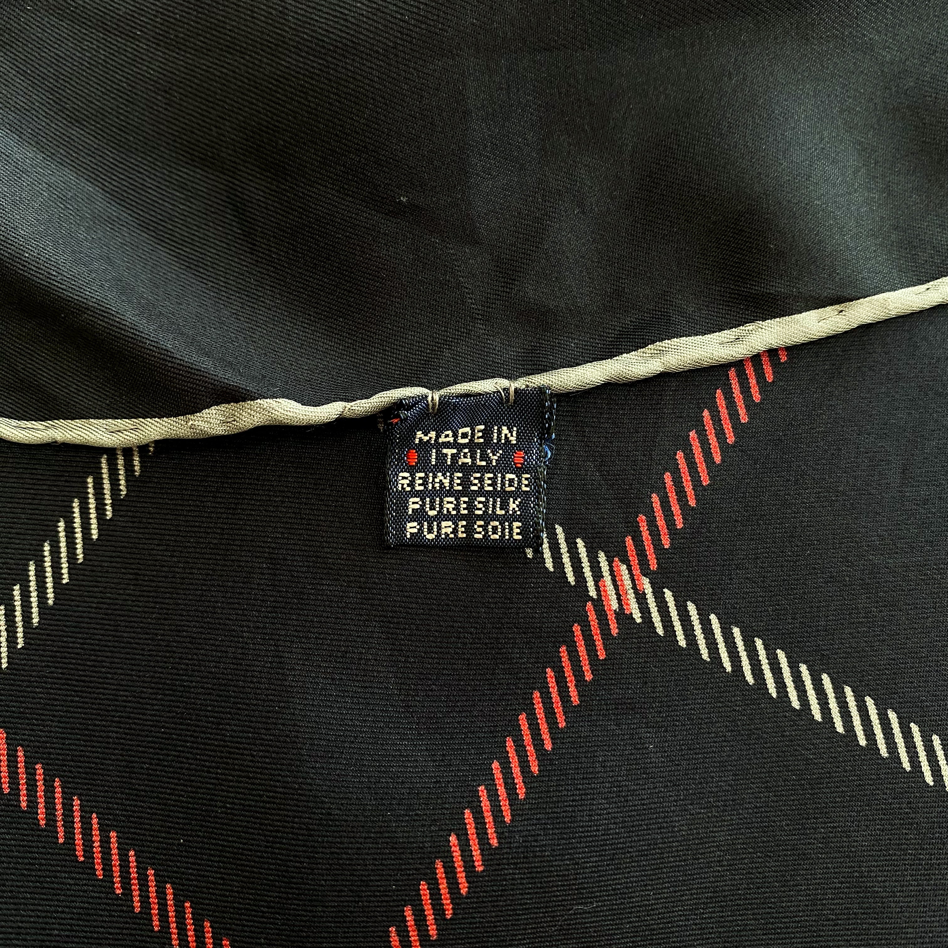 Burberrys Navy Check Vintage Silk Scarf