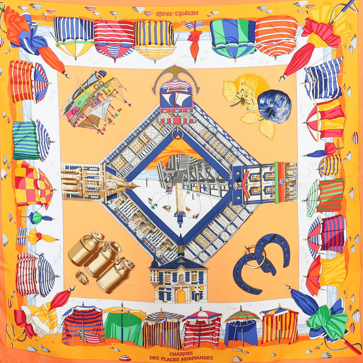 Hermès Charmes Des Plages Normandes Silk Scarf