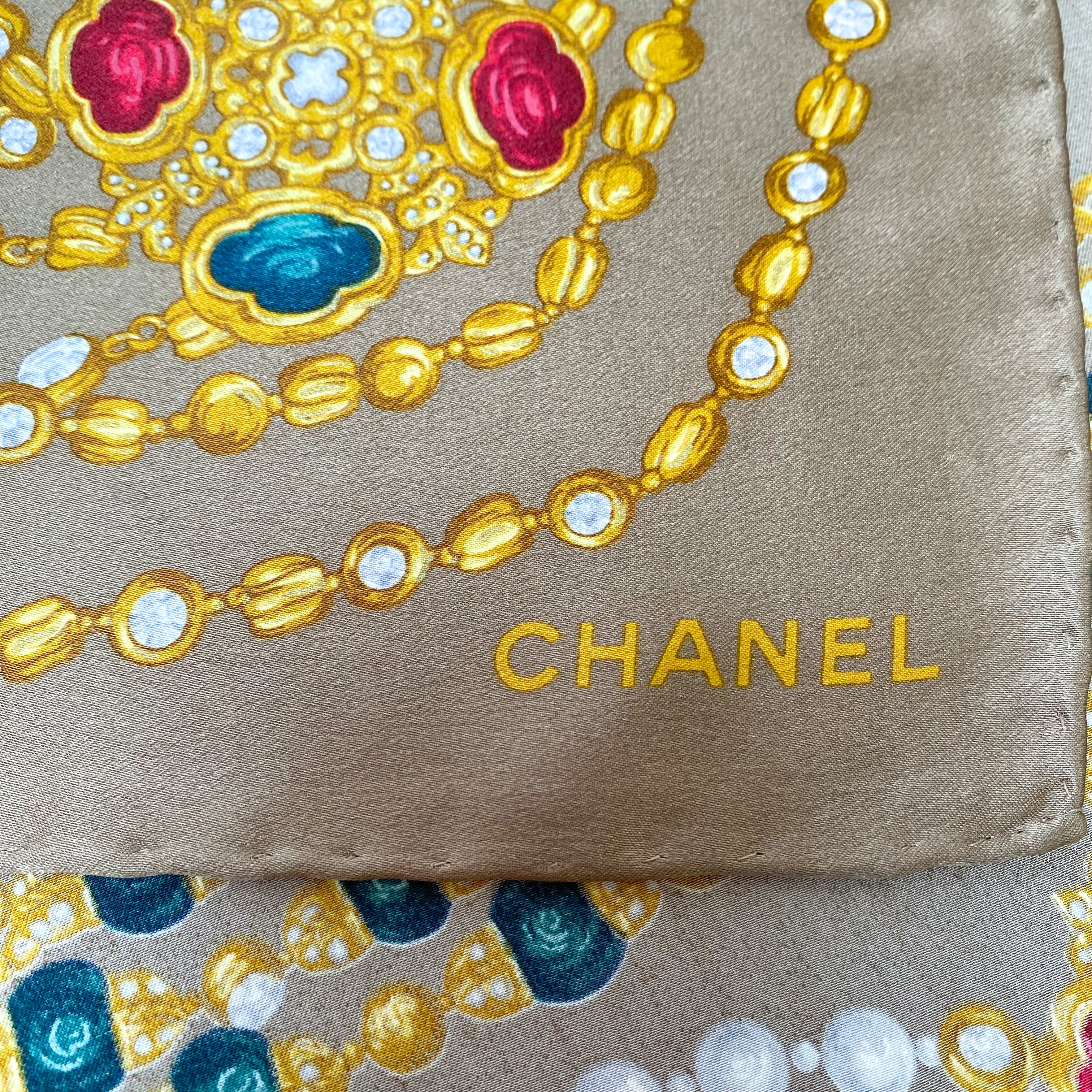 Chanel Jewels Designer Silk Scarf