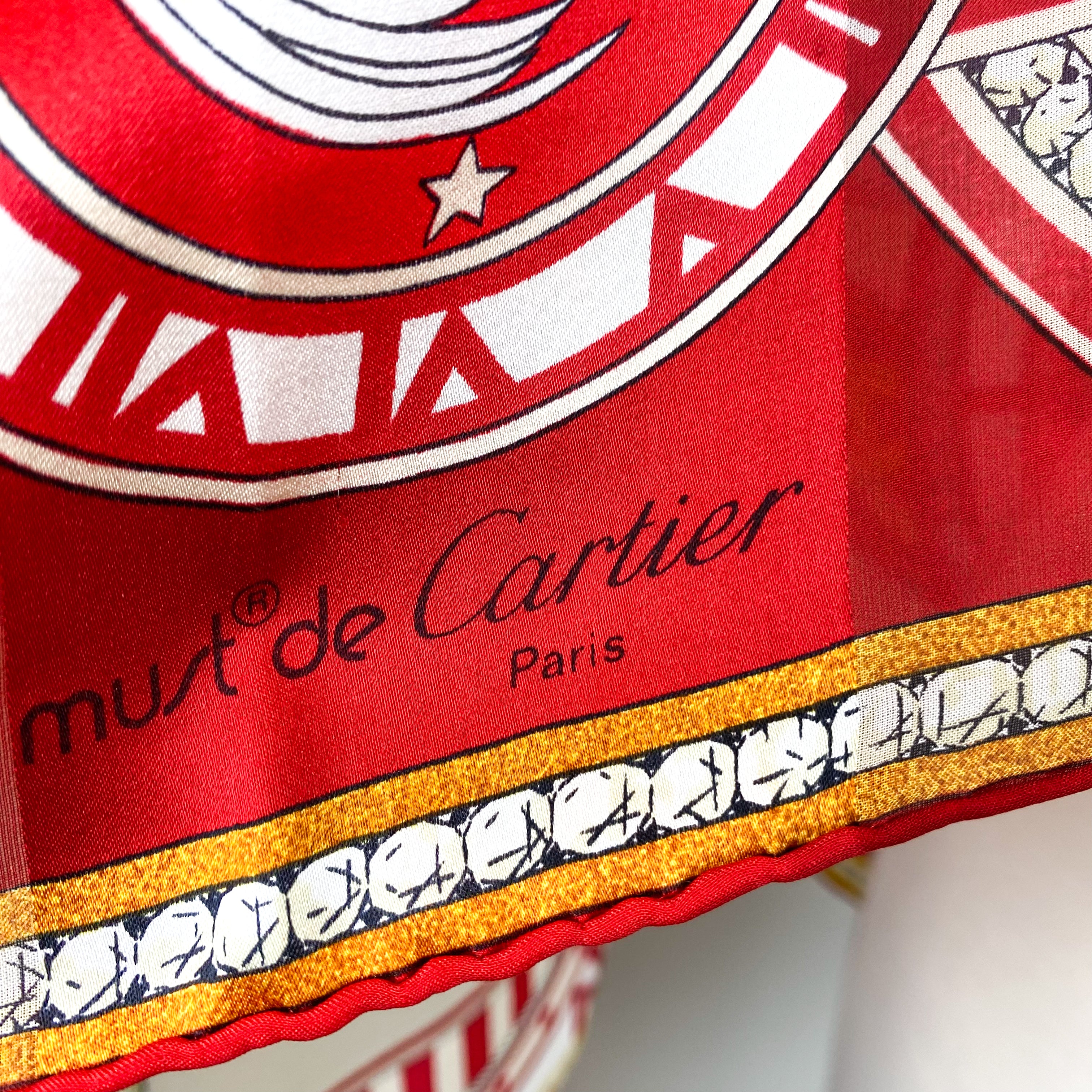 Cartier Clock Design French Designer Silk Scarf