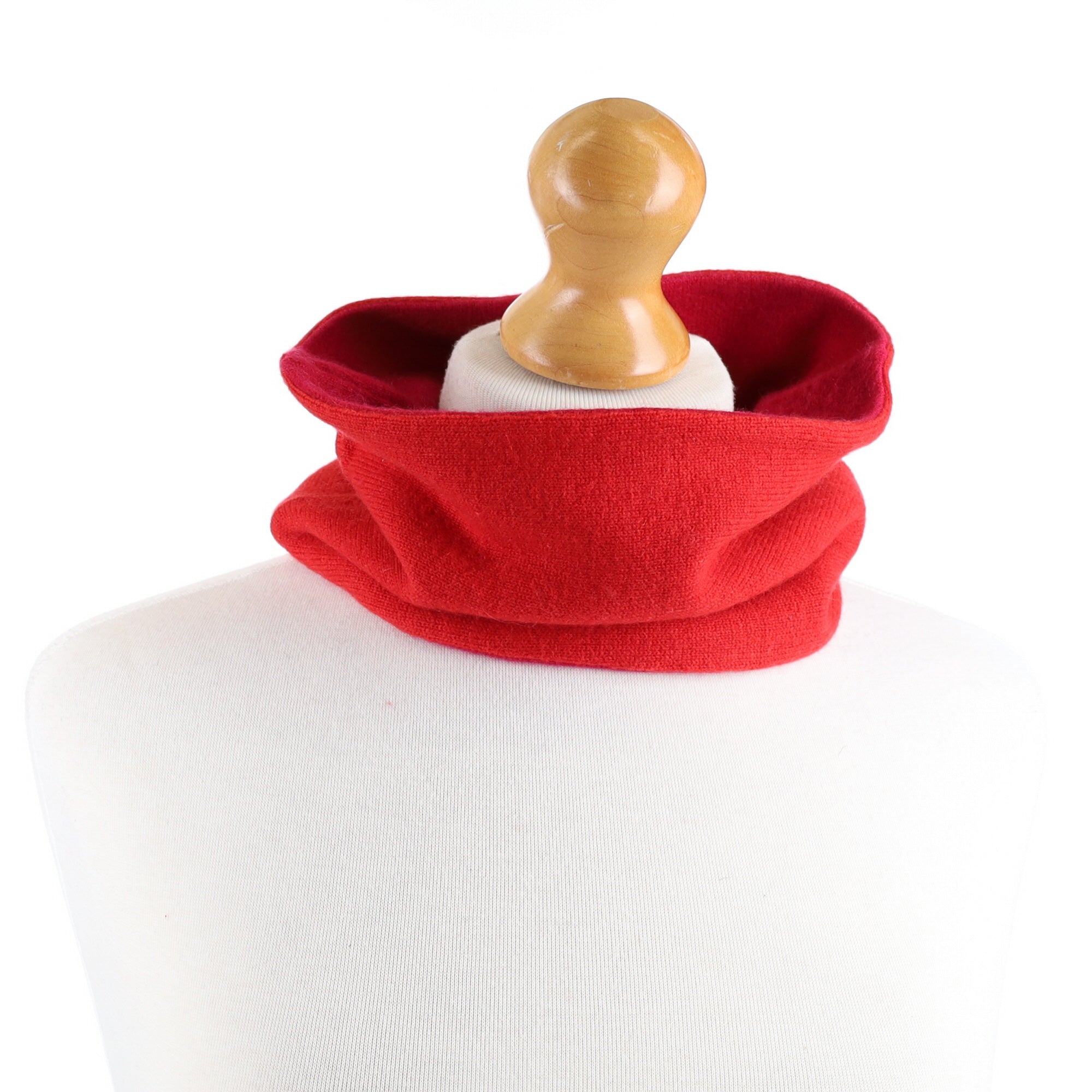 Post Box Red and Deep Cherry Pink Neck Warmer