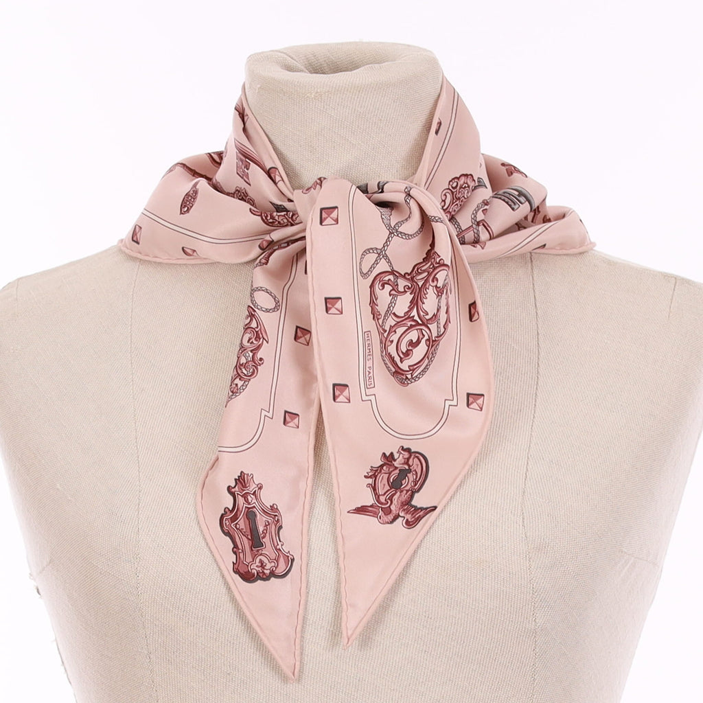 Hermès Les Cles Triangle Silk Scarf