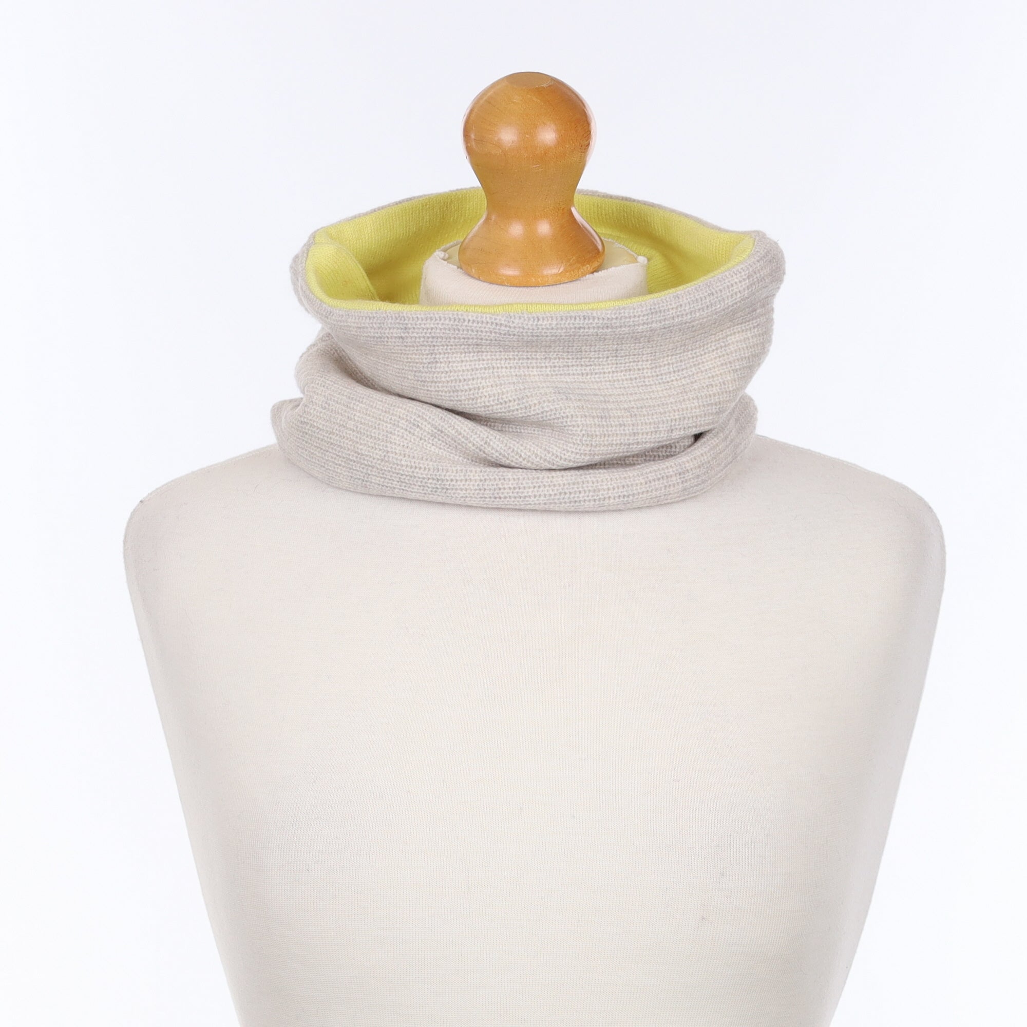 Frost Grey and Lemon Neck Warmer