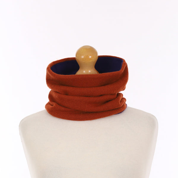 Men’s Burnt Orange and Deep Purple Luxury Double Layered Snood