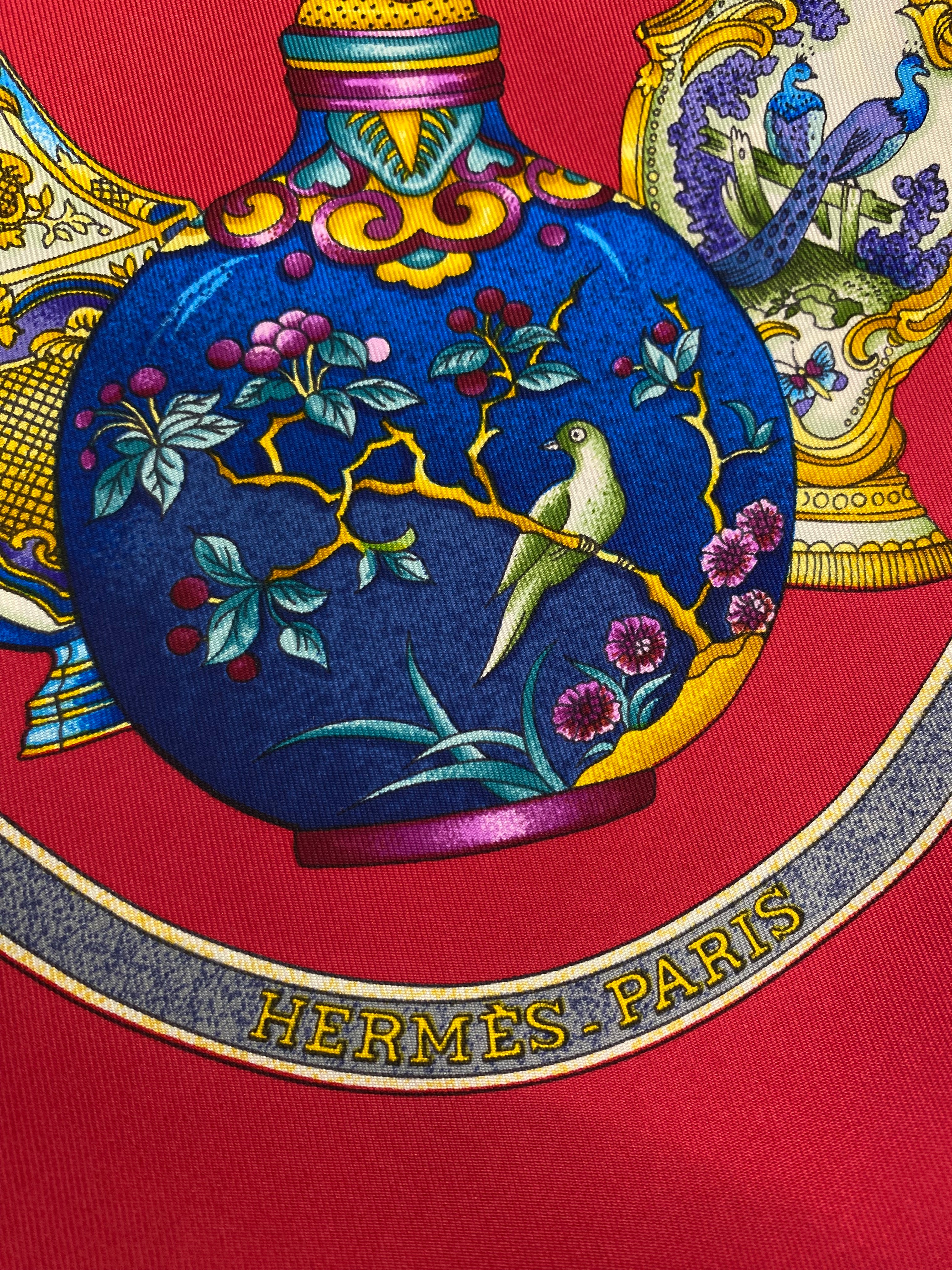 Boxed Hermes Qu’ Importe le Flaco Vintage Silk Scarf