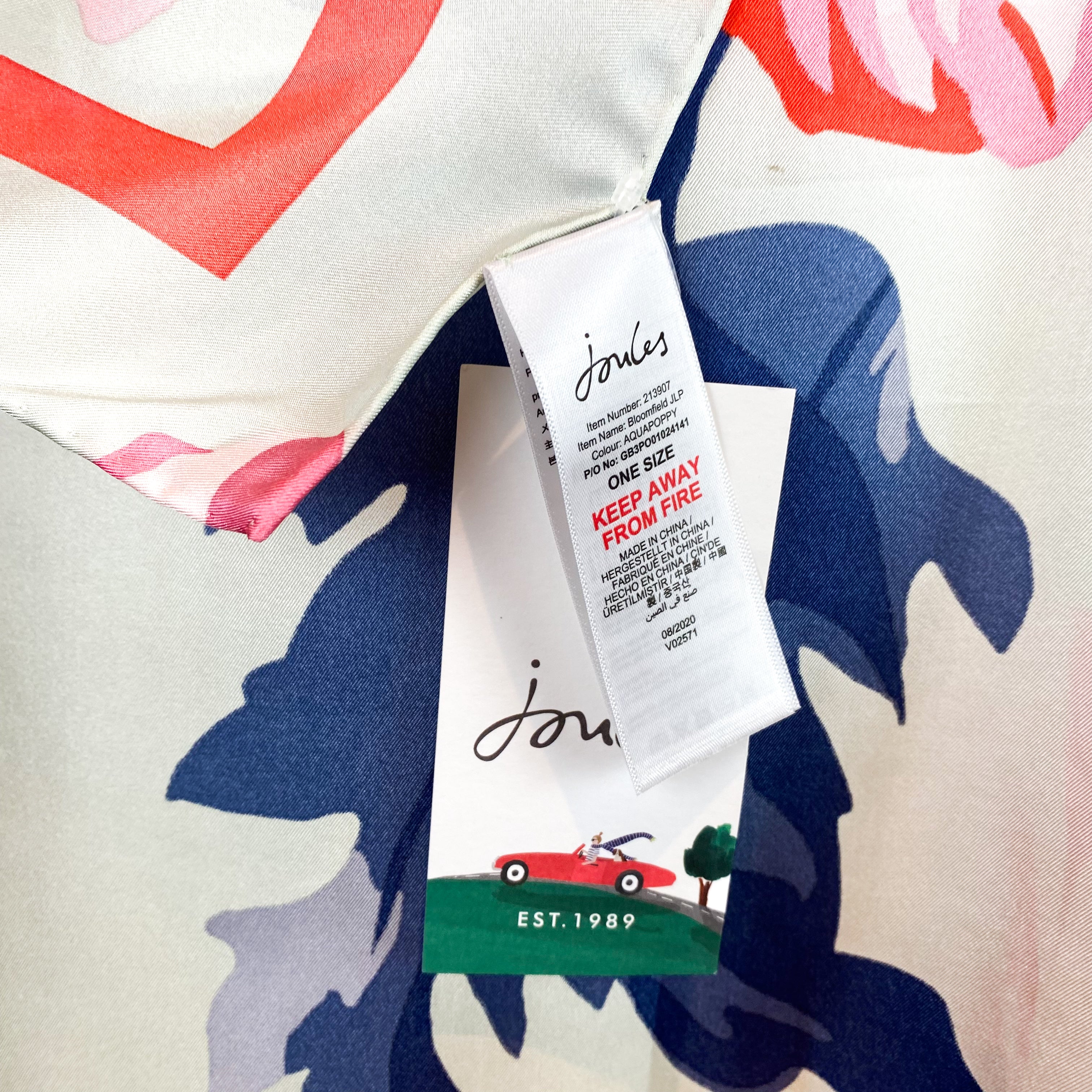 Brand New Joules Floral Silk Scarf
