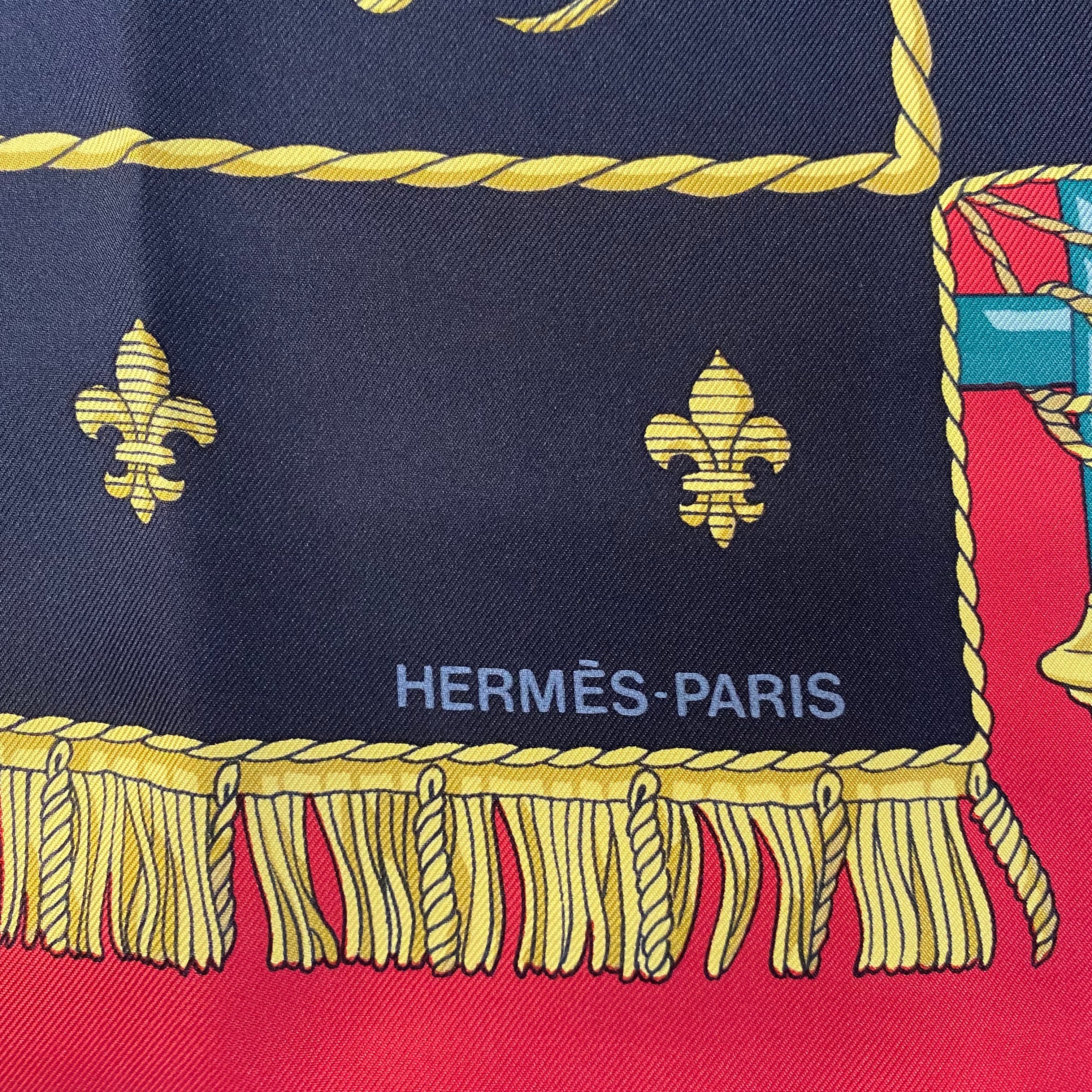 Hermès La Réale Vue Du Carrosse De La Galère Silk Scarf