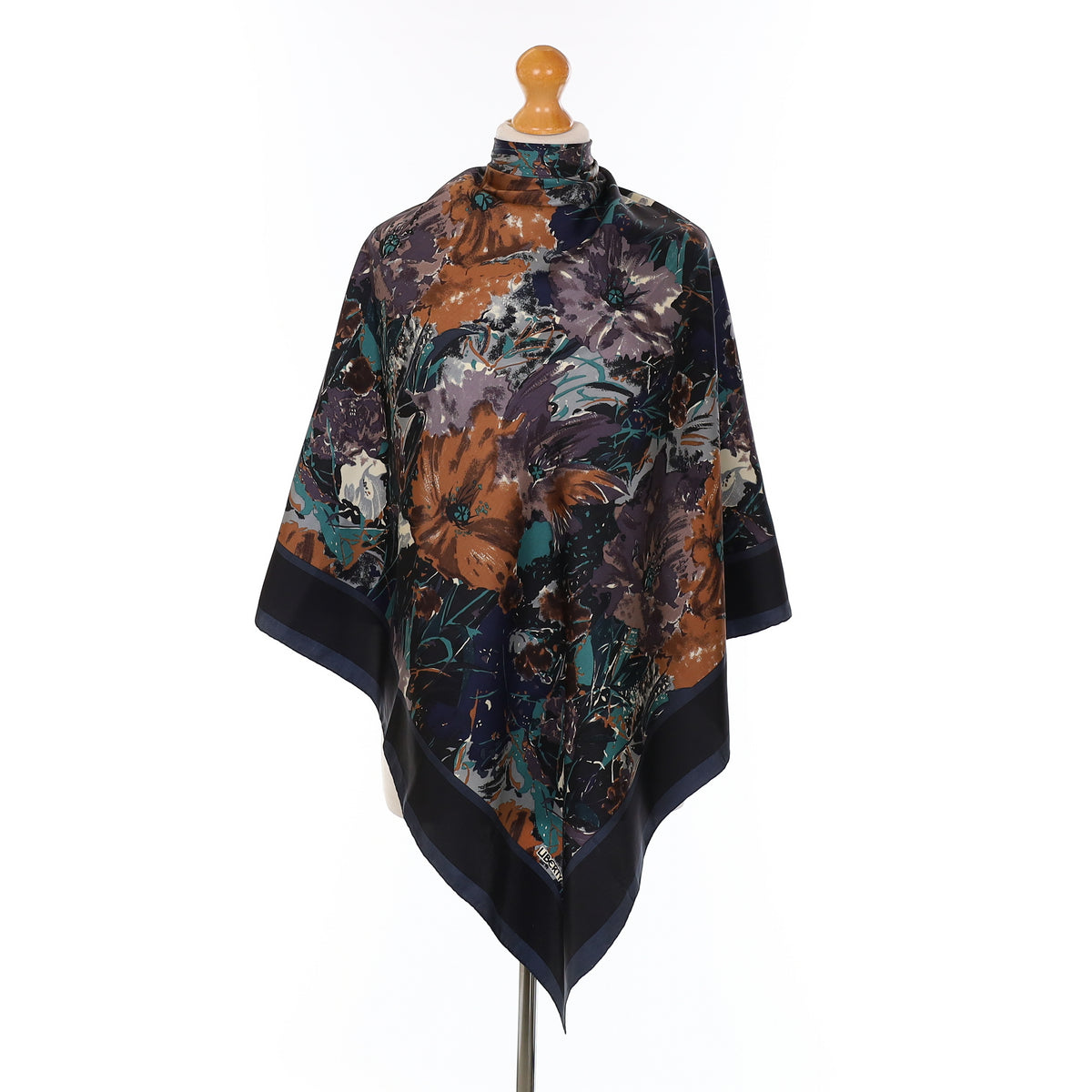 Liberty Navy Abstract Floral Silk Scarf