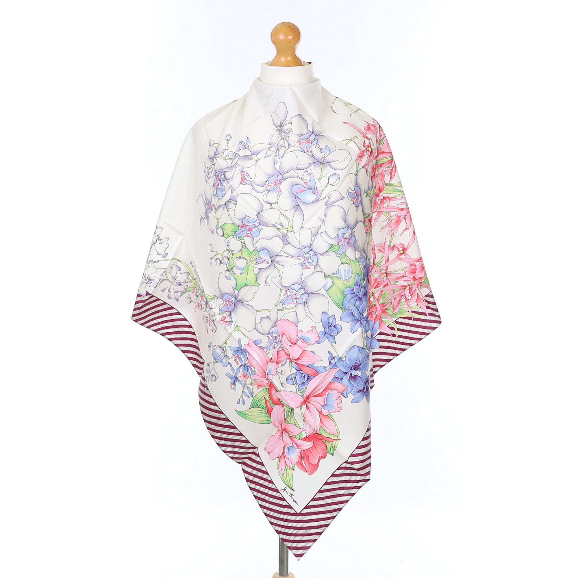 Boxed Jim Thompson Light Floral Silk Scarf
