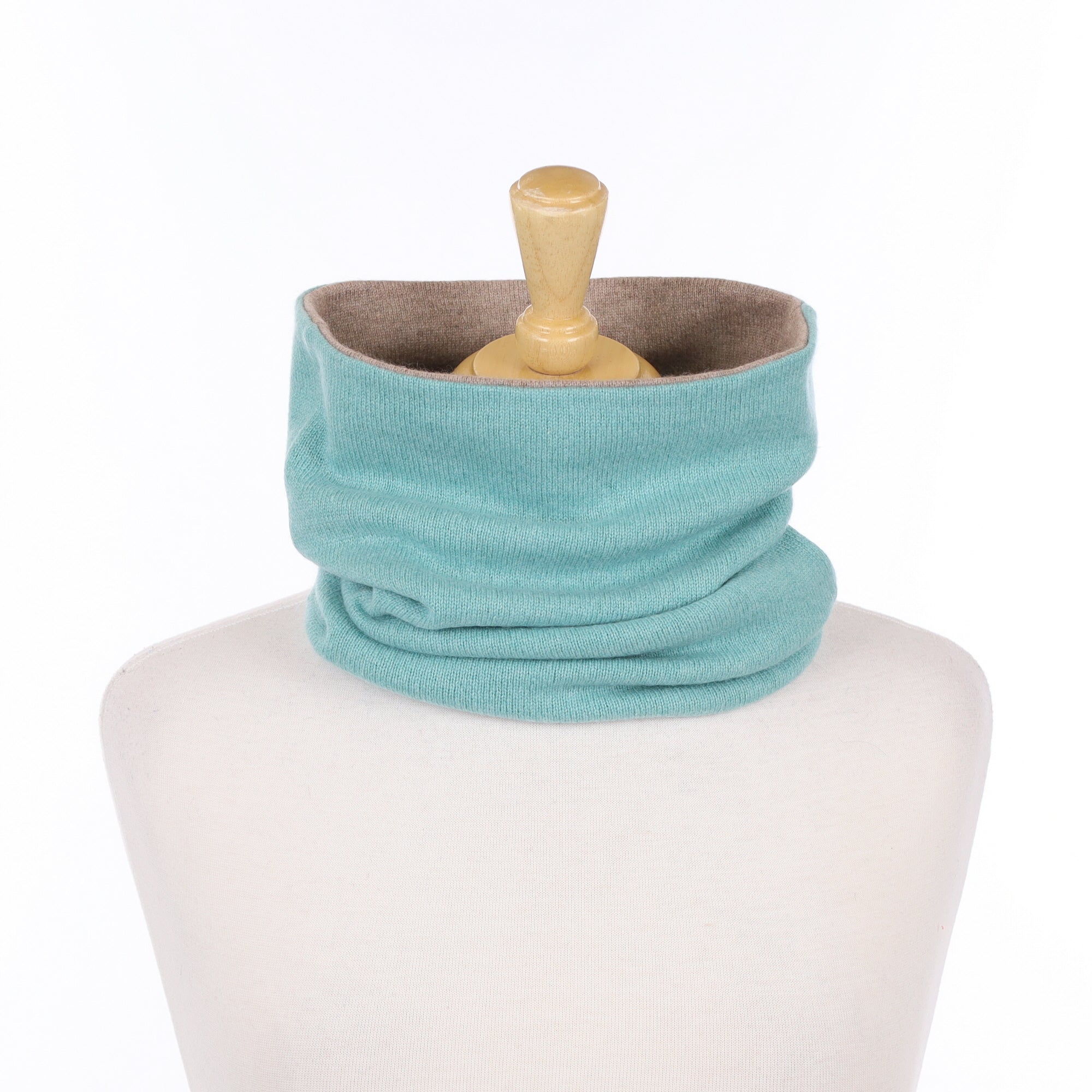 Seafoam Green and Mink Luxury Double Layered Snood