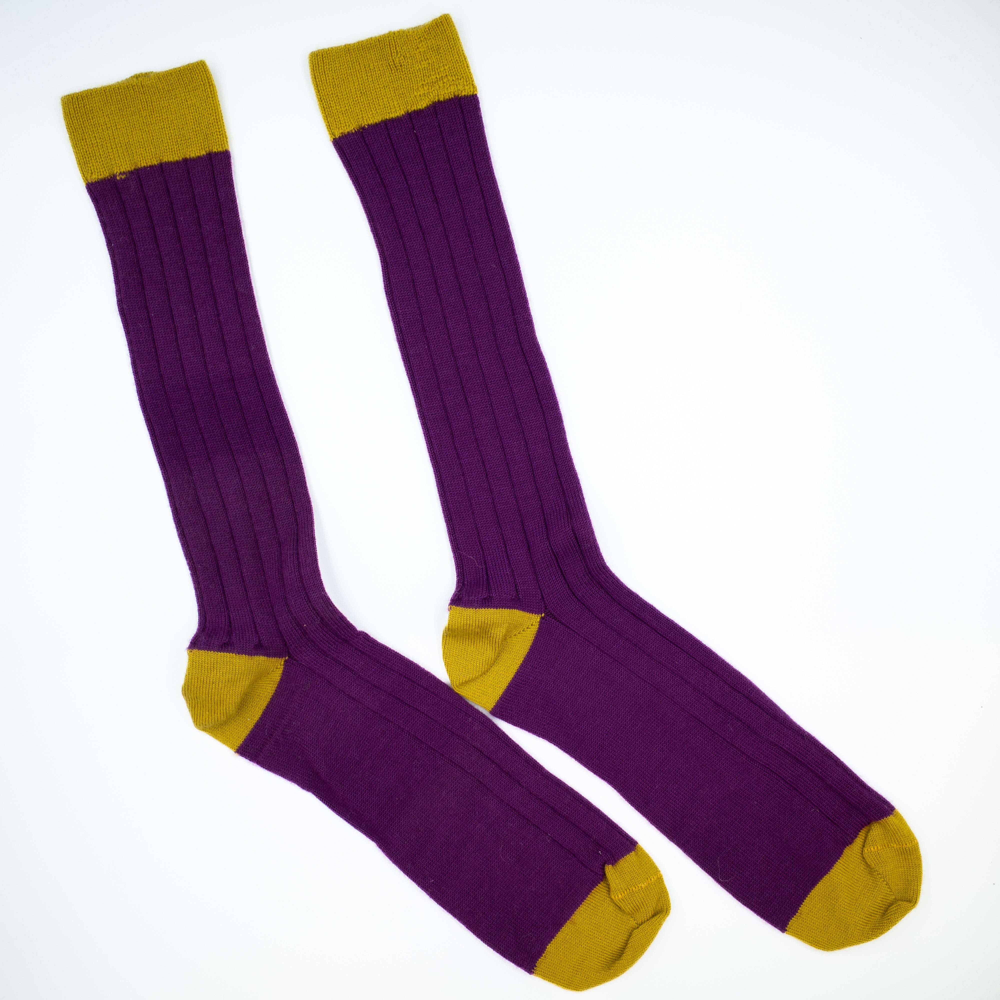 Men’s Plum and Mustard Cashmere Every Day Socks