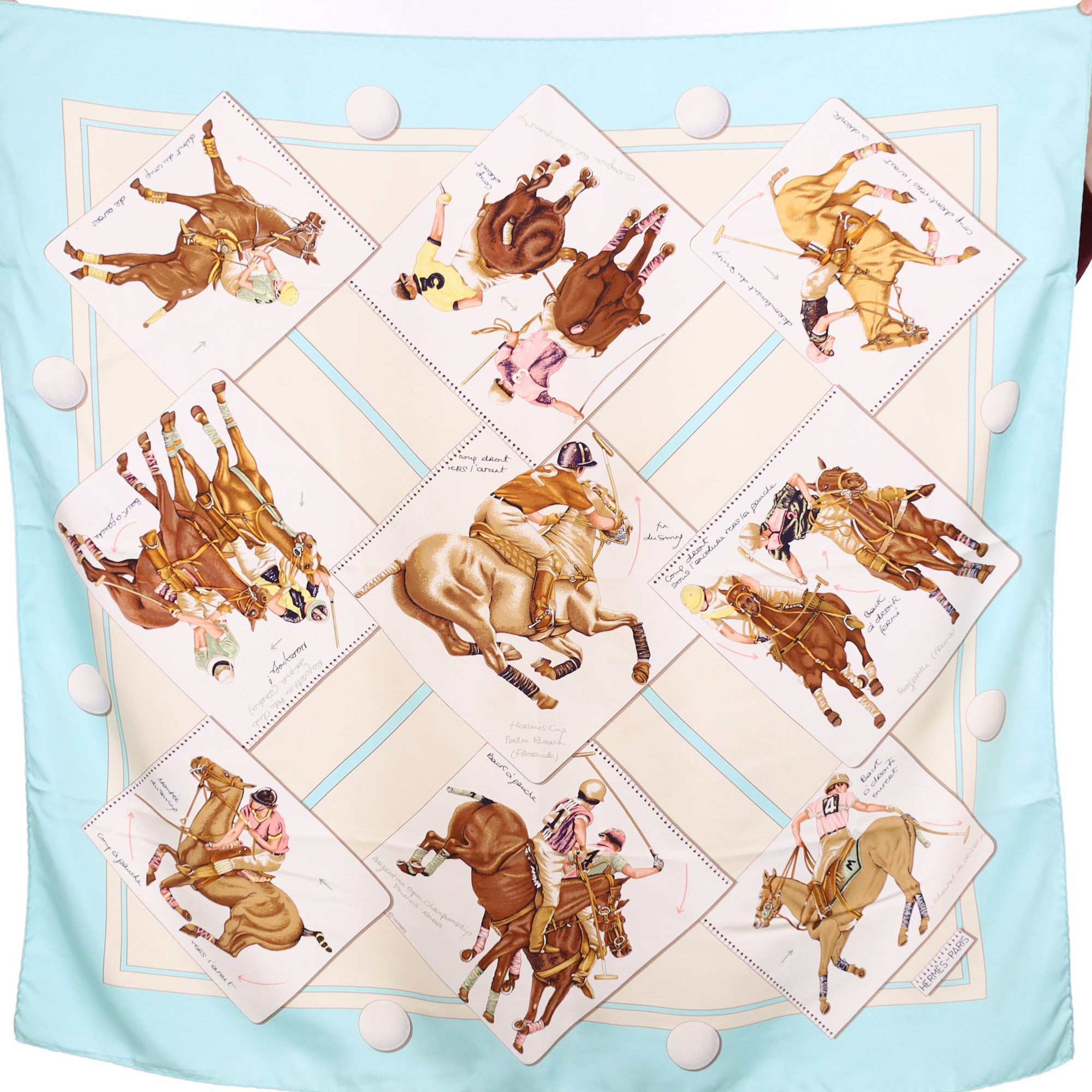 Hermès Le Monde du Polo Silk Scarf Quite Rare