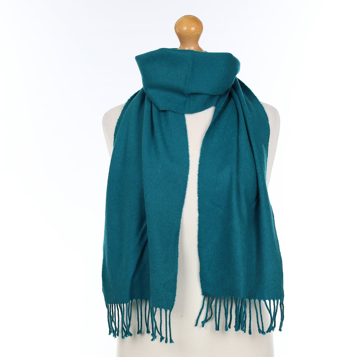 Scottish Teal Green Cashmere Woven Scarf