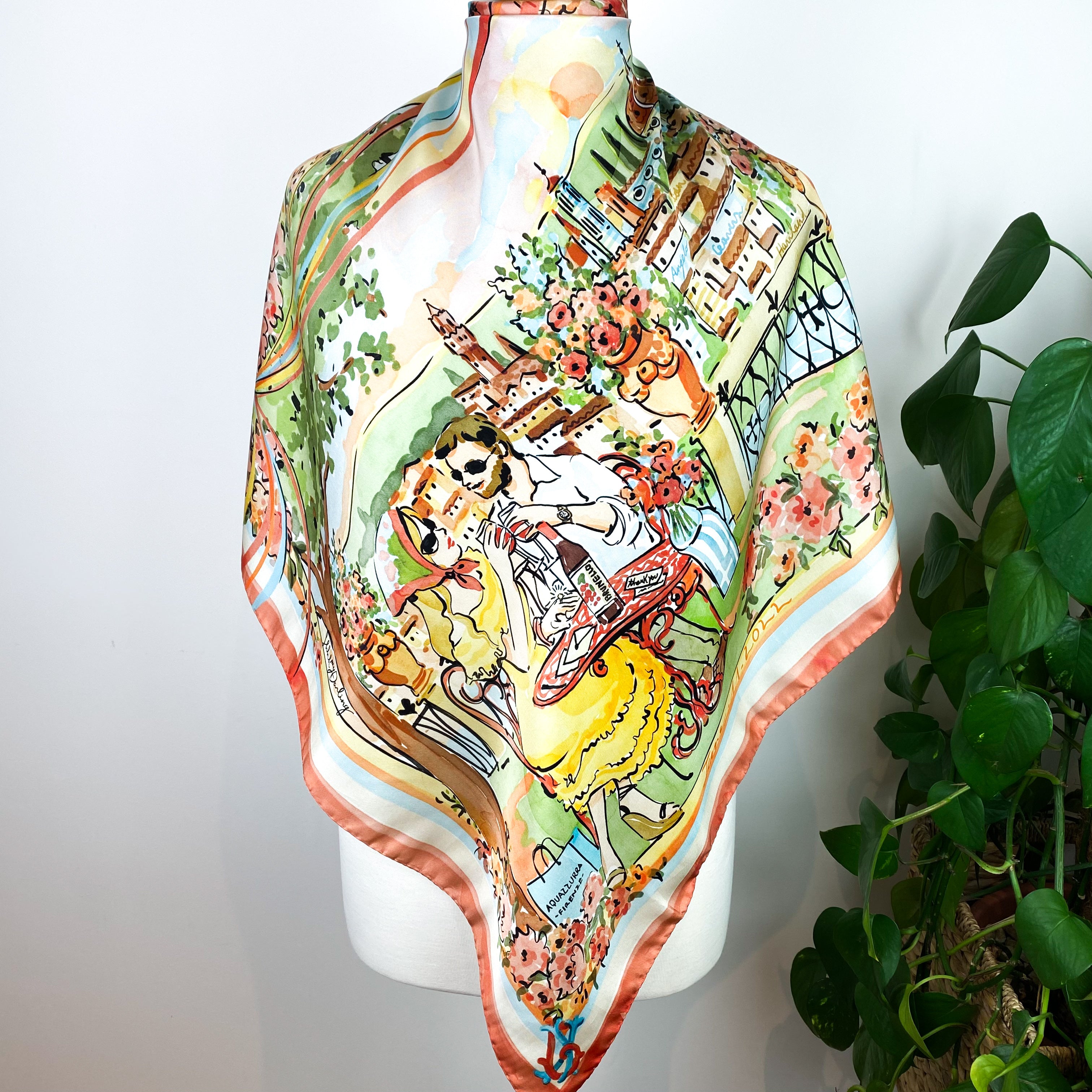 Picnic Scene Italian Silk Scarf