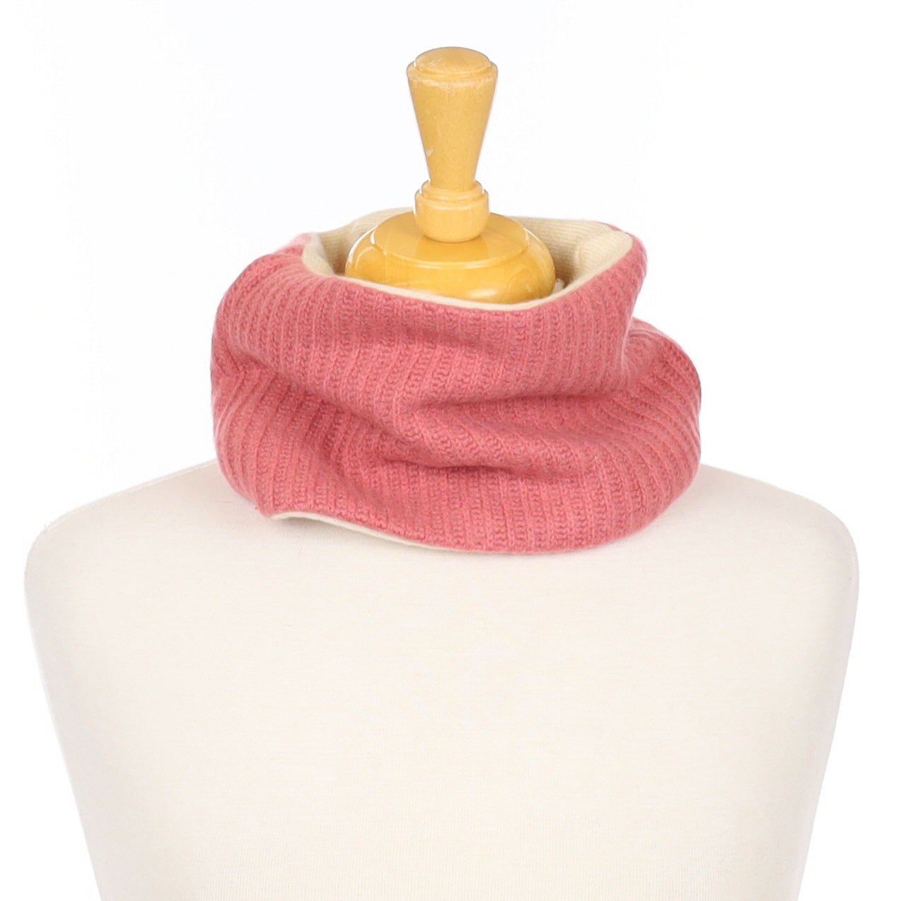 Dusty Rose Pink Rib and Vanilla Cream Neck Warmer
