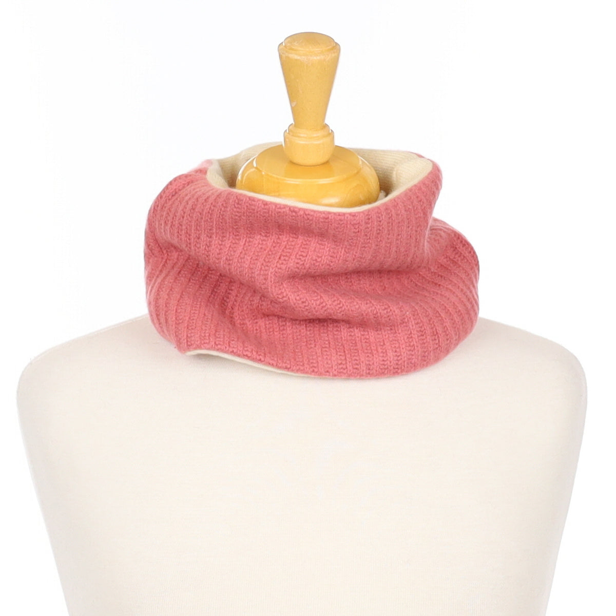Dusty Rose Pink Rib and Vanilla Cream Neck Warmer
