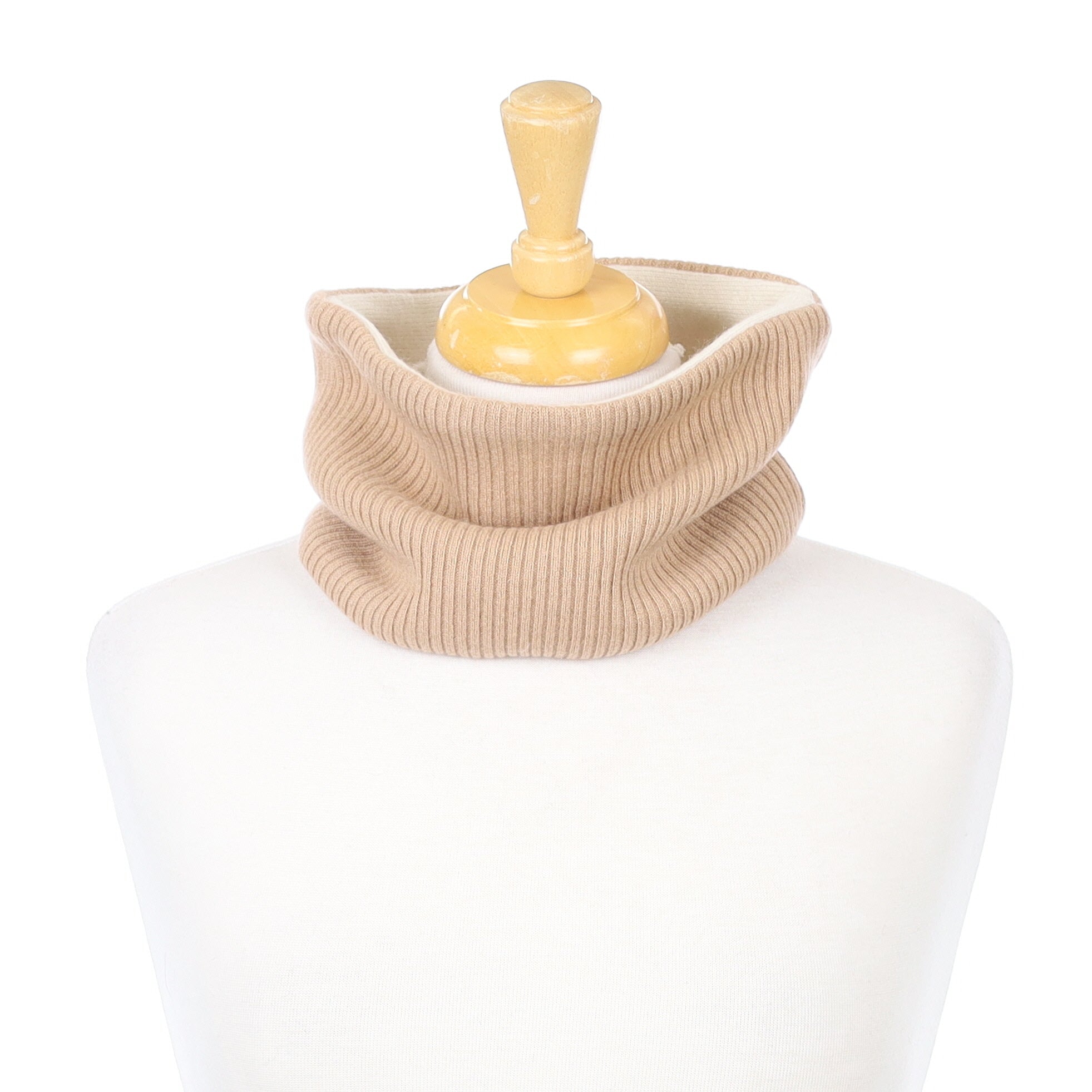 Caramel and Ivory Ribbed Neck Warmer